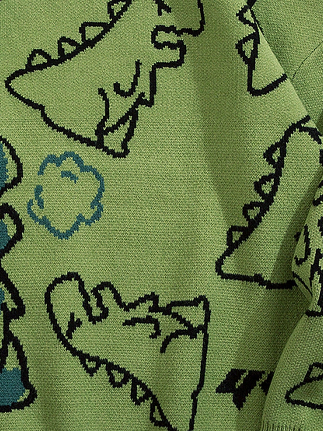 ANDREILEE DINOSAUR PATTERNED SWEATER