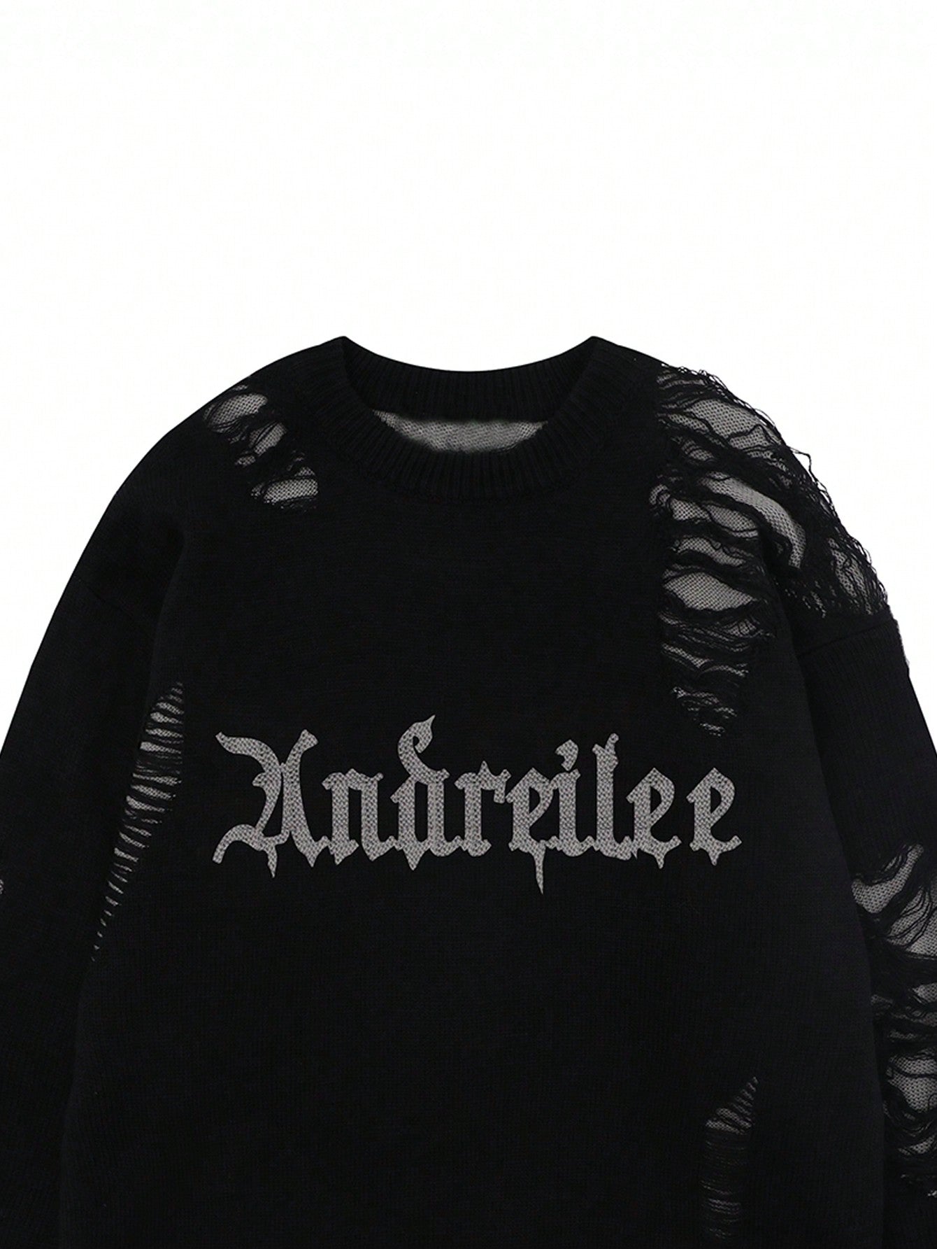 ANDREILEE BROKEN HOLE TASSEL SWEATER