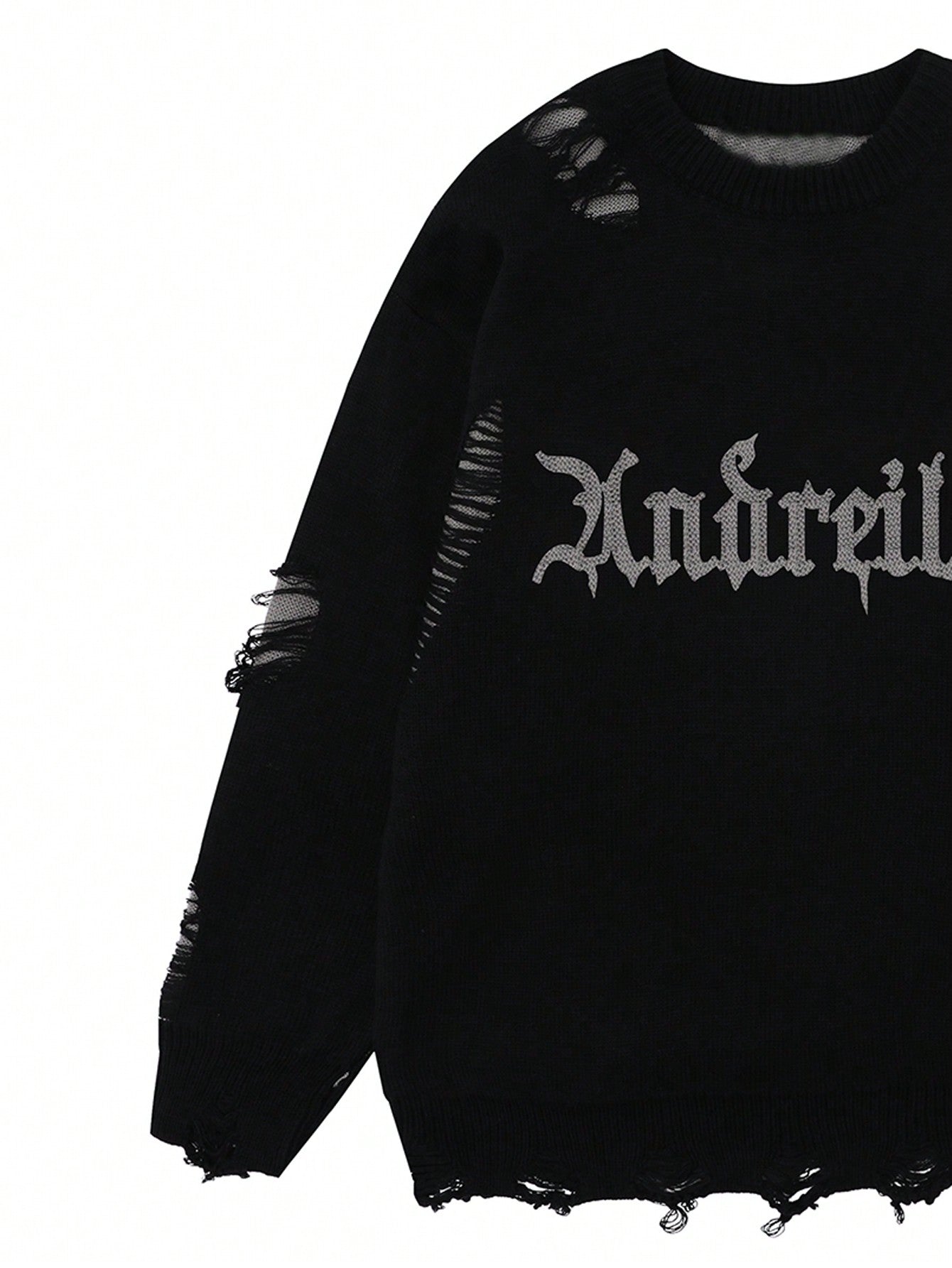 ANDREILEE BROKEN HOLE TASSEL SWEATER