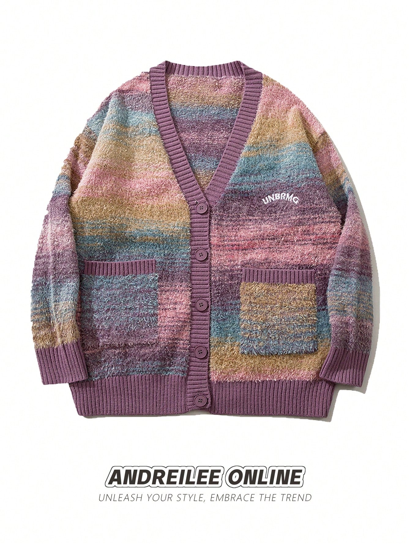ANDREILEE MIXED COLOR CARDIGAN SWEATER