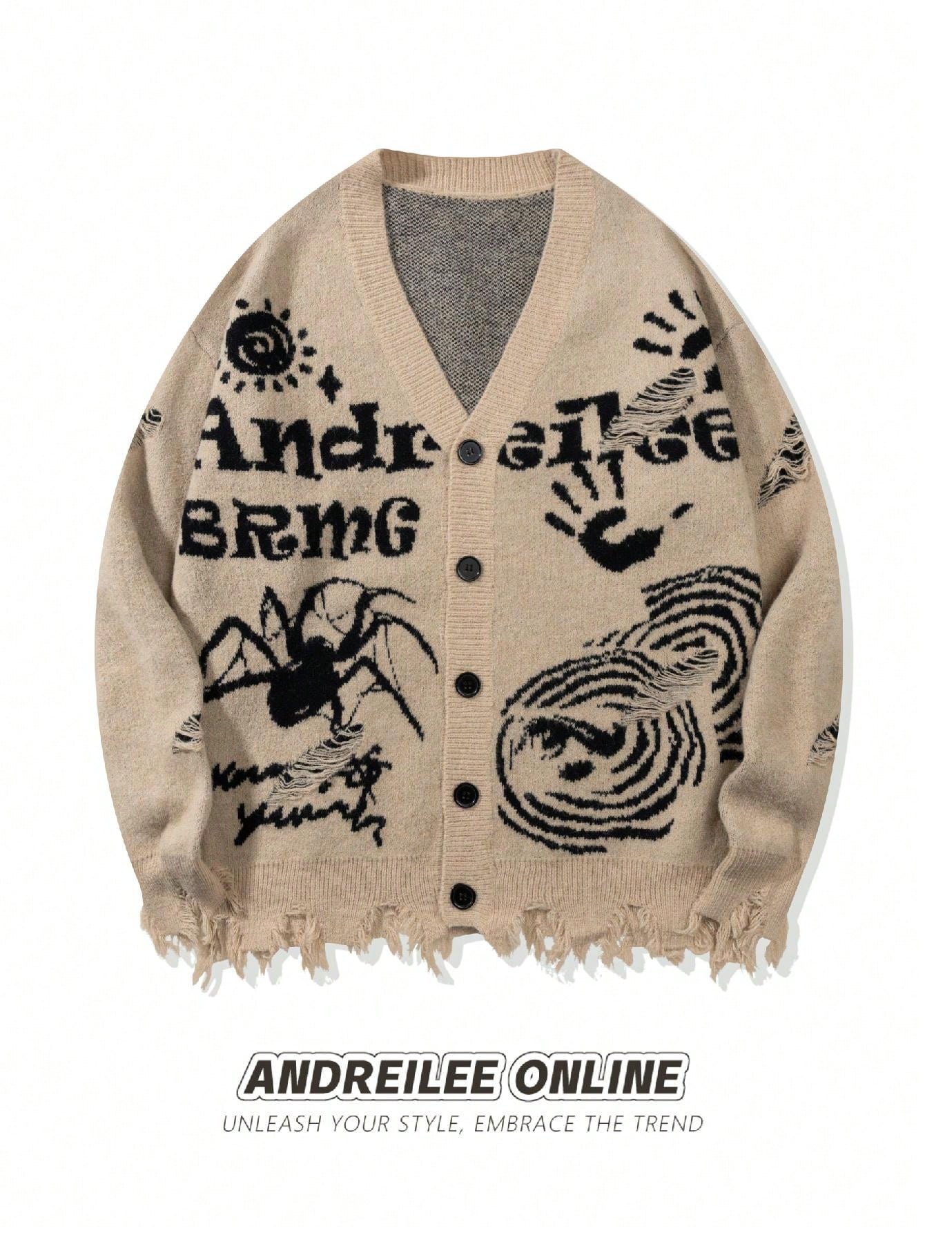 ANDREILEE BROKEN LONG SLEEVED CARDIGAN