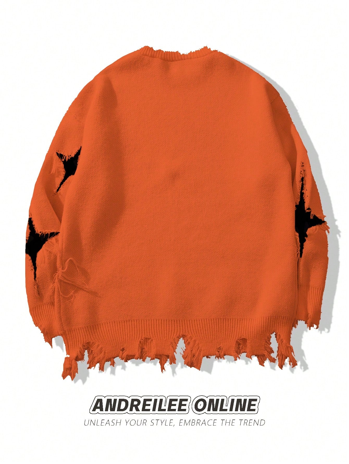 ANDREILEE SKELETON TREND RIPPED TASSEL SWEATER