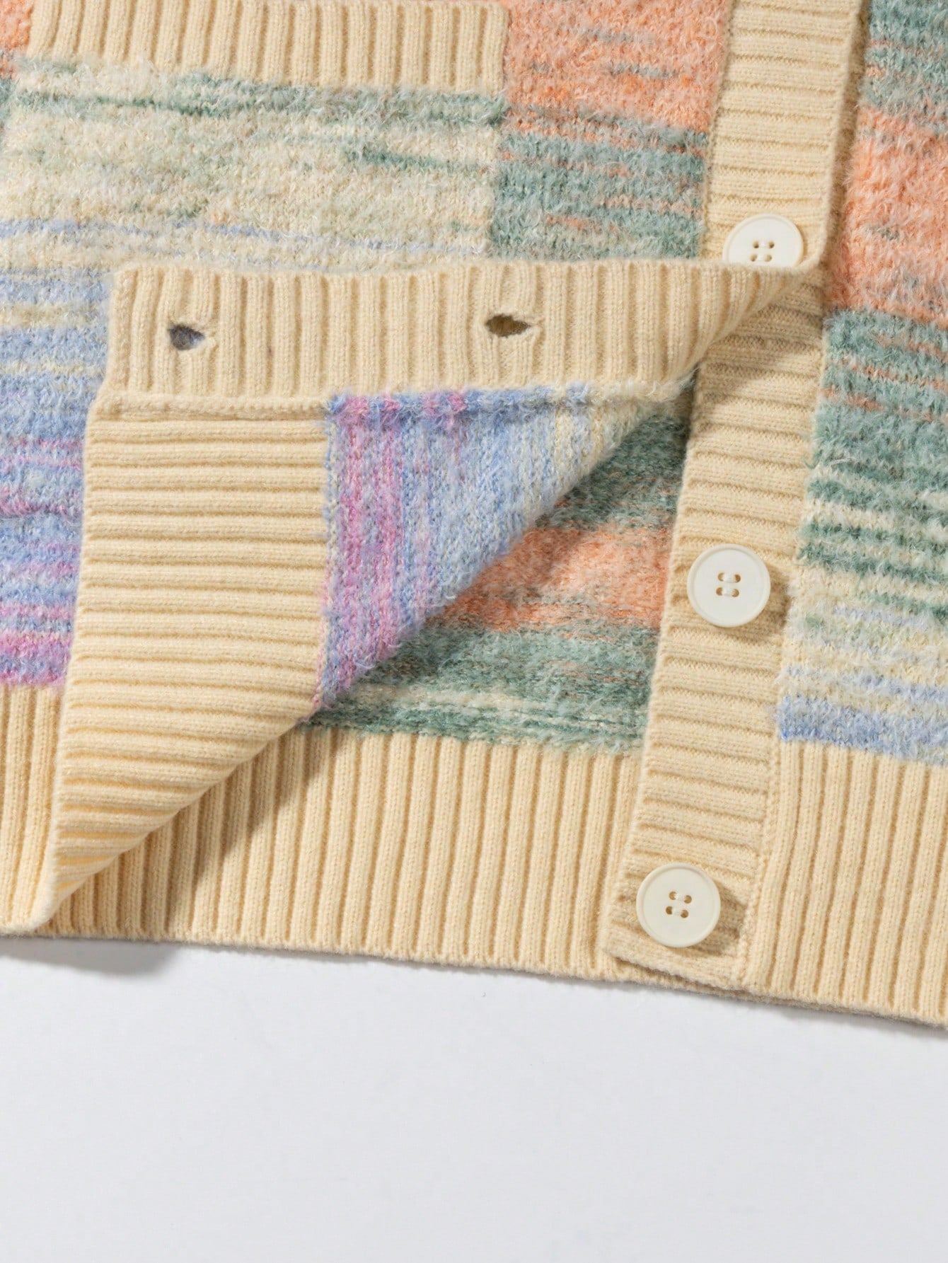ANDREILEE MIXED COLOR CARDIGAN SWEATER