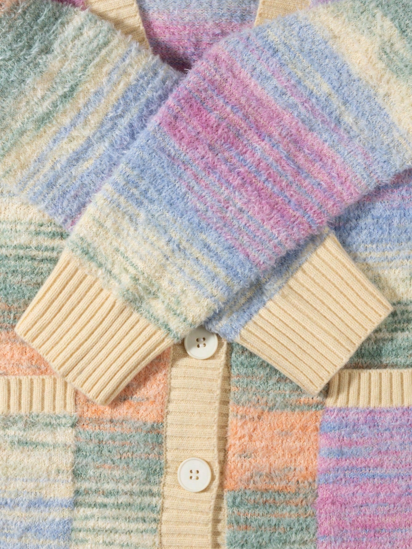 ANDREILEE MIXED COLOR CARDIGAN SWEATER
