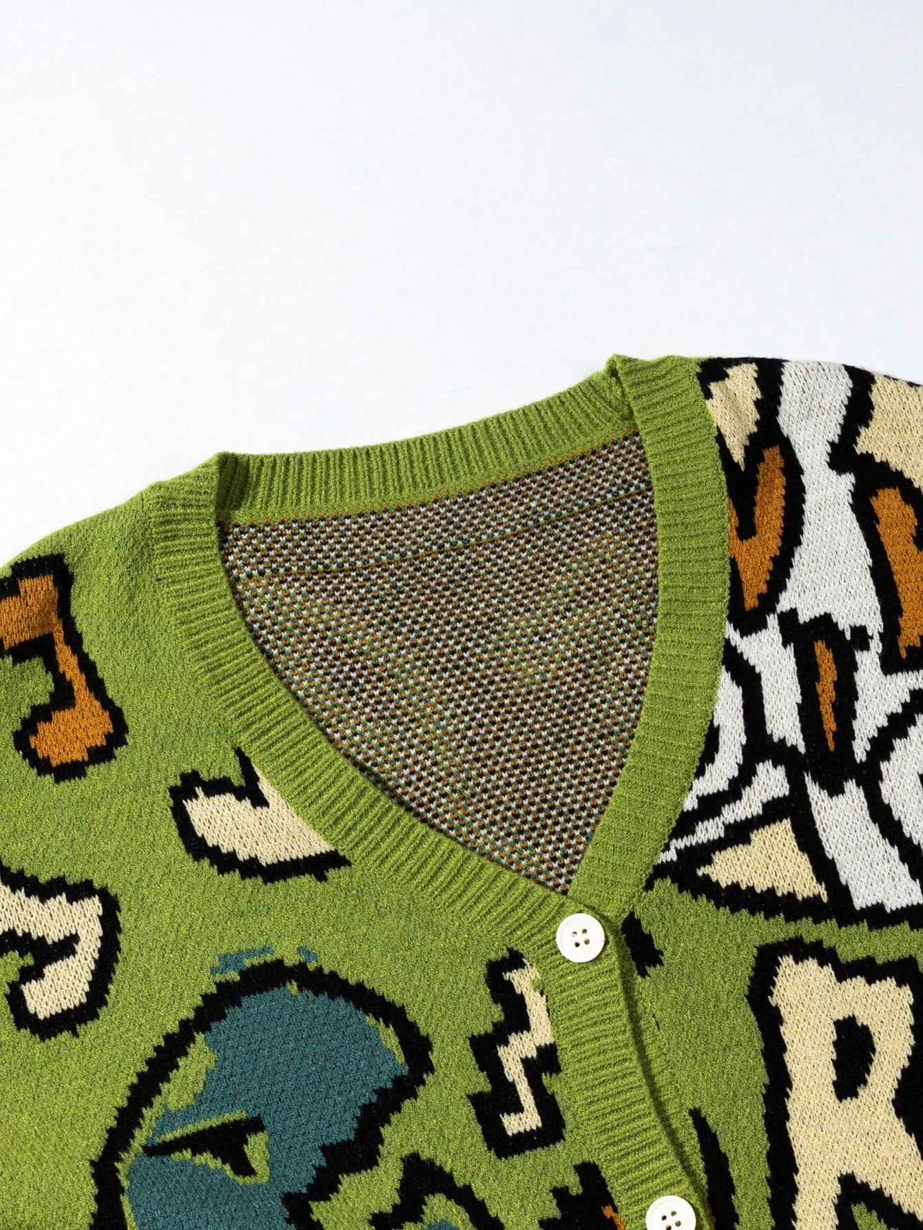 ANDREILEE LETTER DINOSAUR CARTOON PATTERN SWEATER