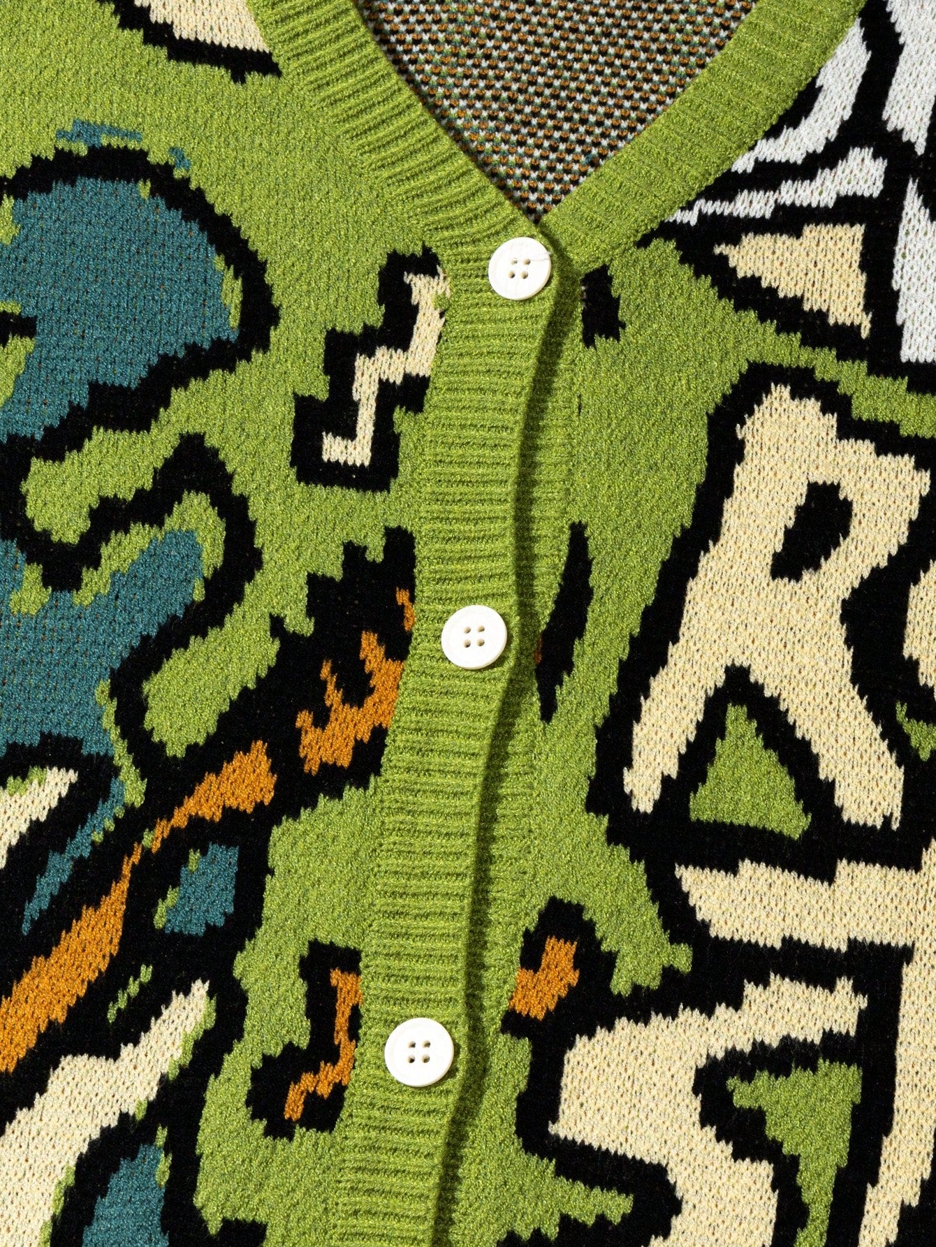 ANDREILEE LETTER DINOSAUR CARTOON PATTERN SWEATER