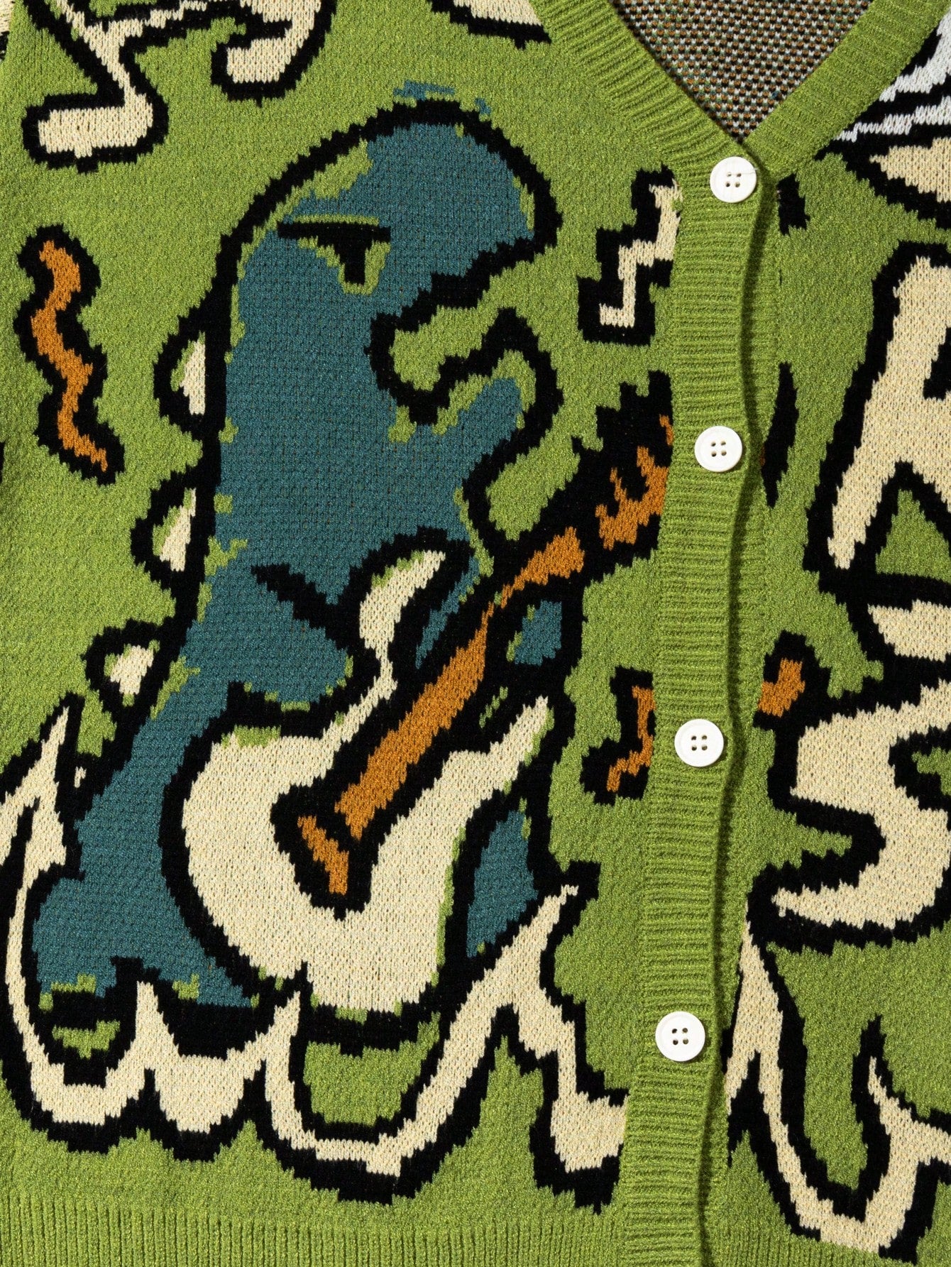 ANDREILEE LETTER DINOSAUR CARTOON PATTERN SWEATER