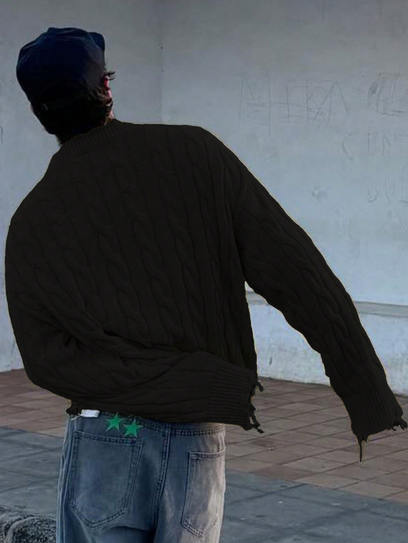ANDREILEE BROKEN HOLE TASSEL FRIED DOUGH TWISTS SWEATER