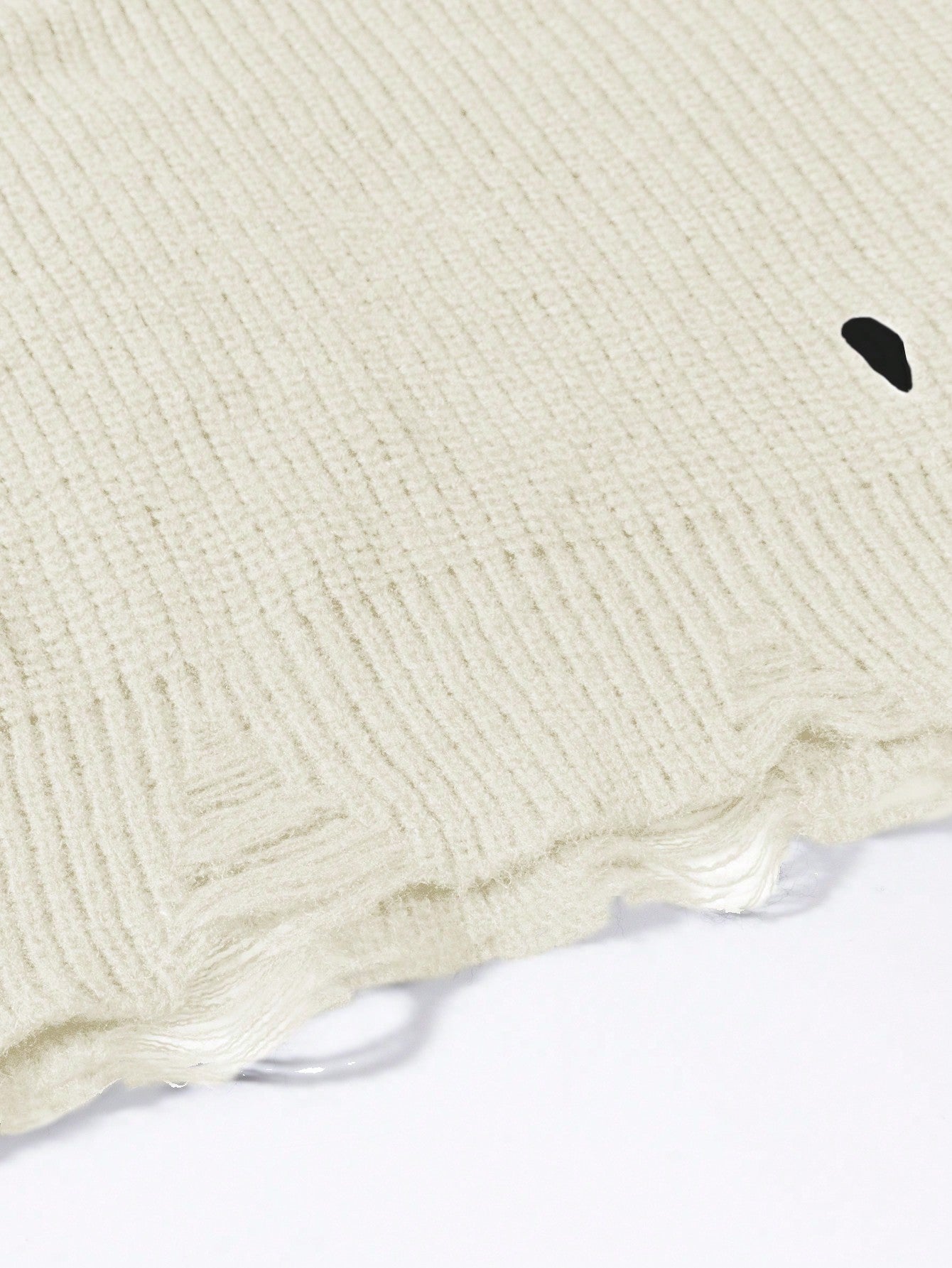 ANDREILEE THREAD TIE, TORN HOLE, TASSEL SWEATER