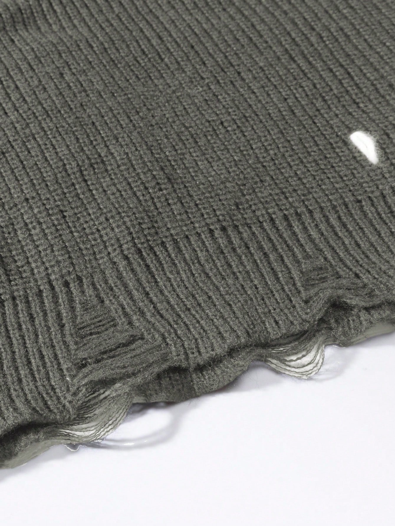 ANDREILEE THREAD TIE, TORN HOLE, TASSEL SWEATER