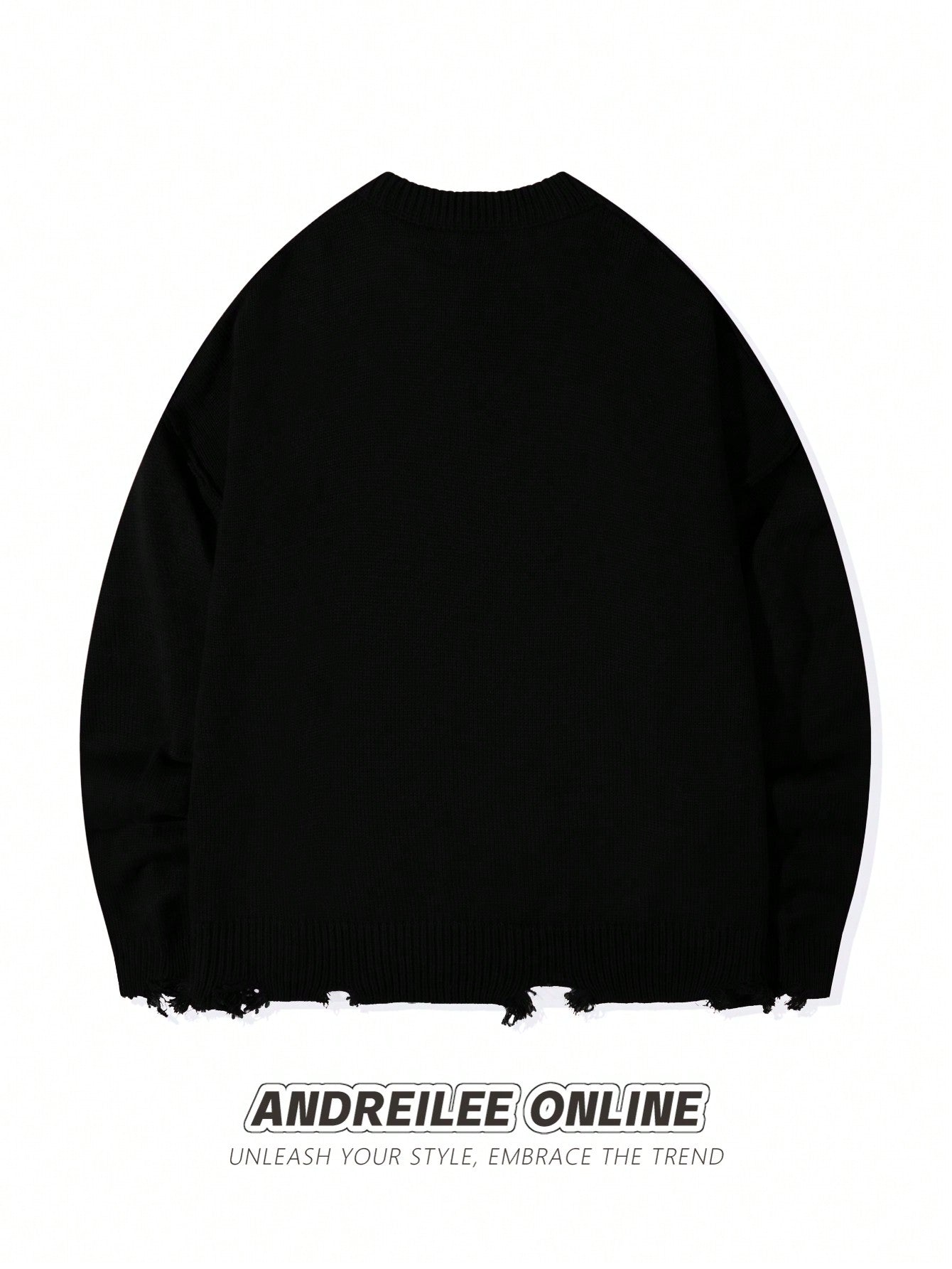 ANDREILEE STREET TASSEL RIPPED PULLOVER SWEATER