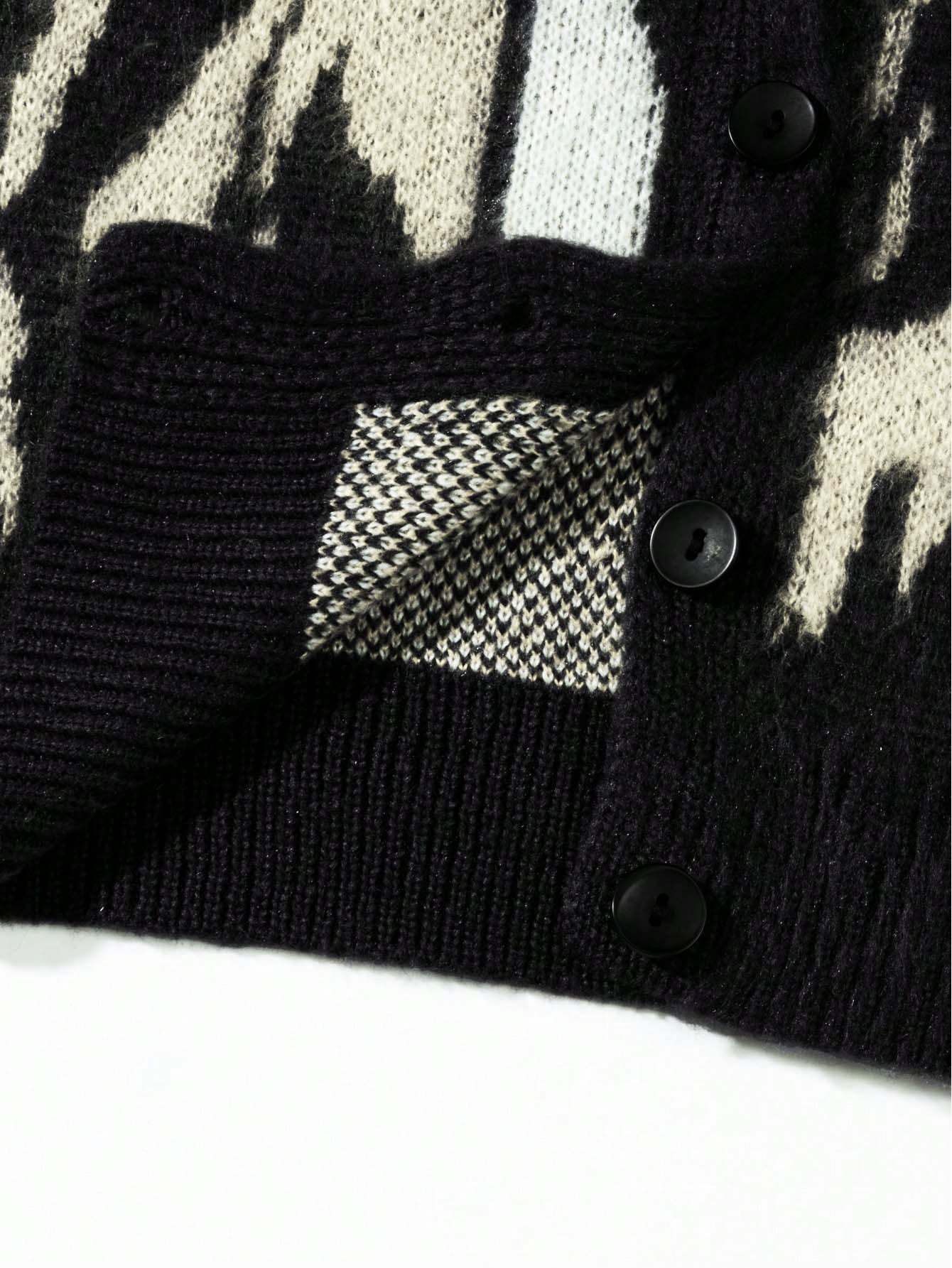 ANDREILEE IRREGULAR PATTERN VINTAGE SWEATER