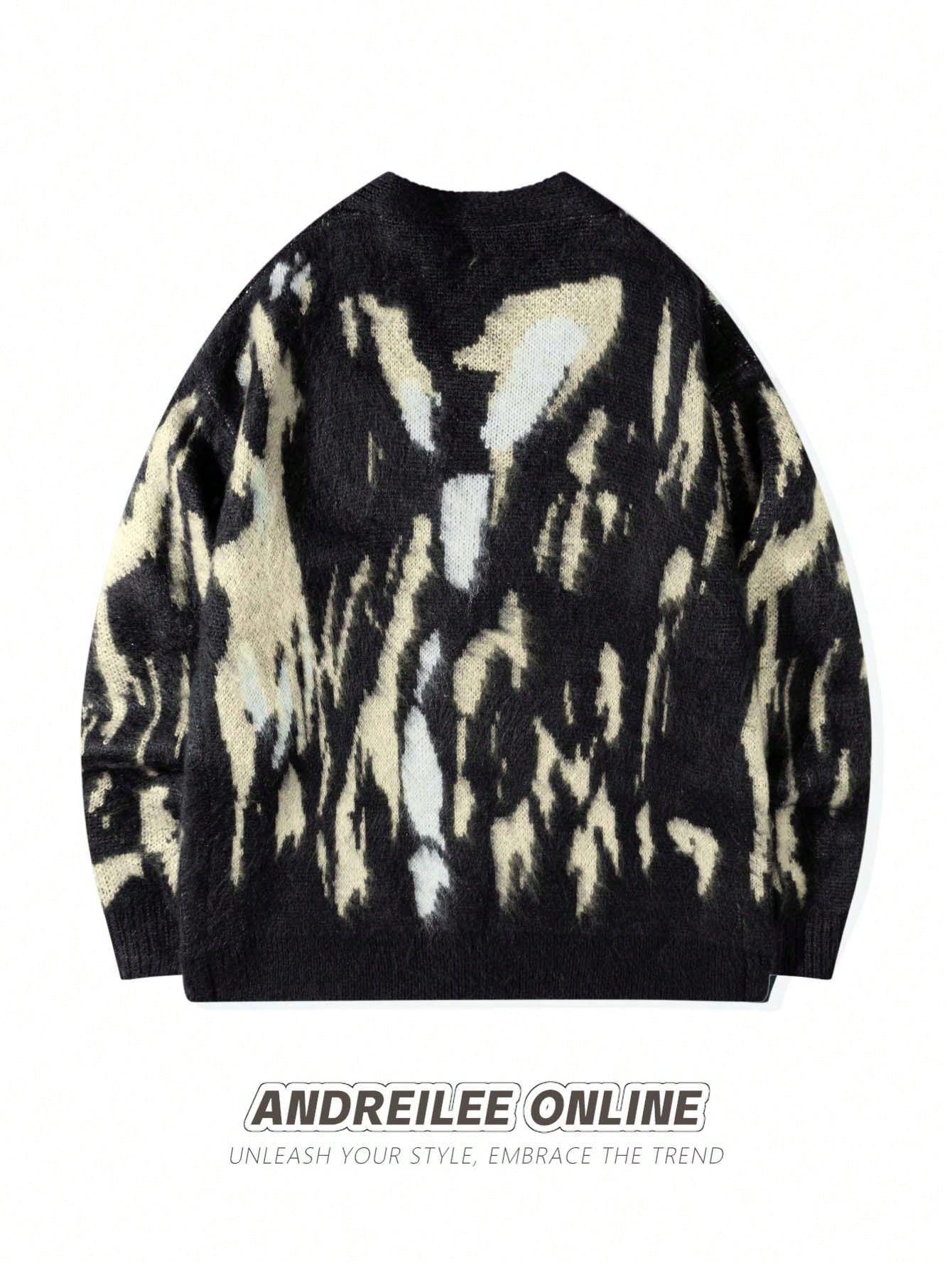 ANDREILEE IRREGULAR PATTERN VINTAGE SWEATER