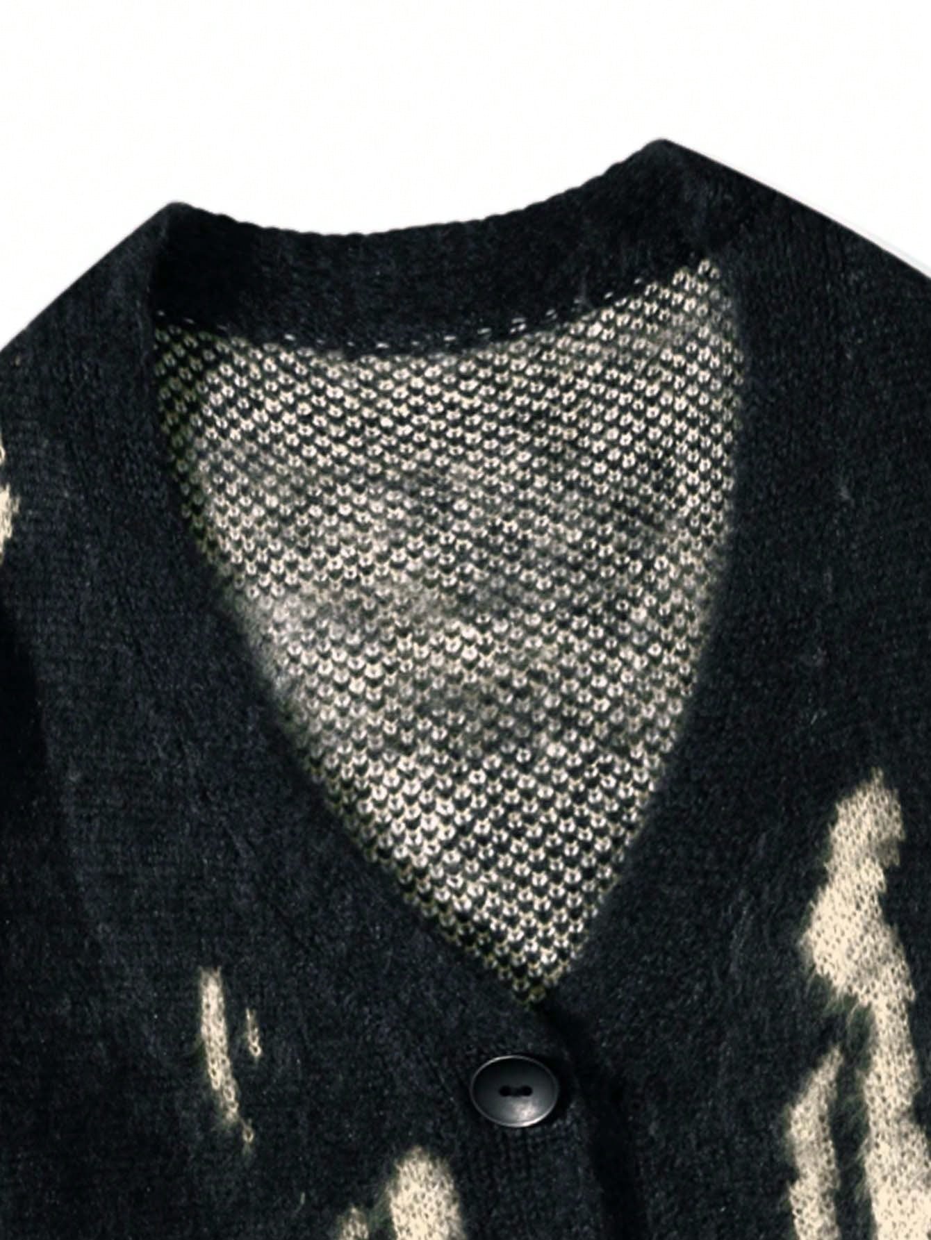 ANDREILEE IRREGULAR PATTERN VINTAGE SWEATER