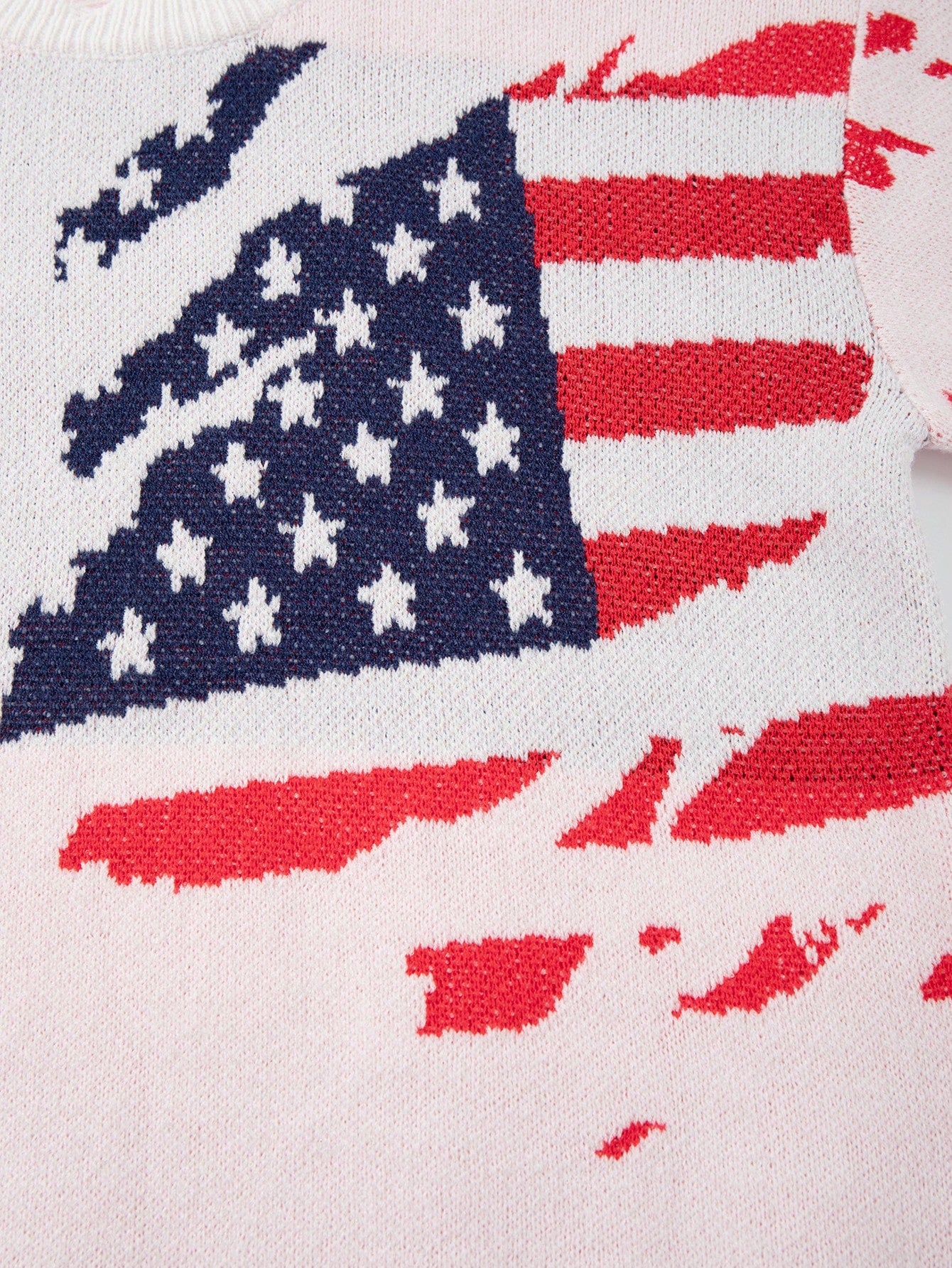 ANDREILEE AMERICAN FLAG PRINT PULLOVER SWEATSHIRT