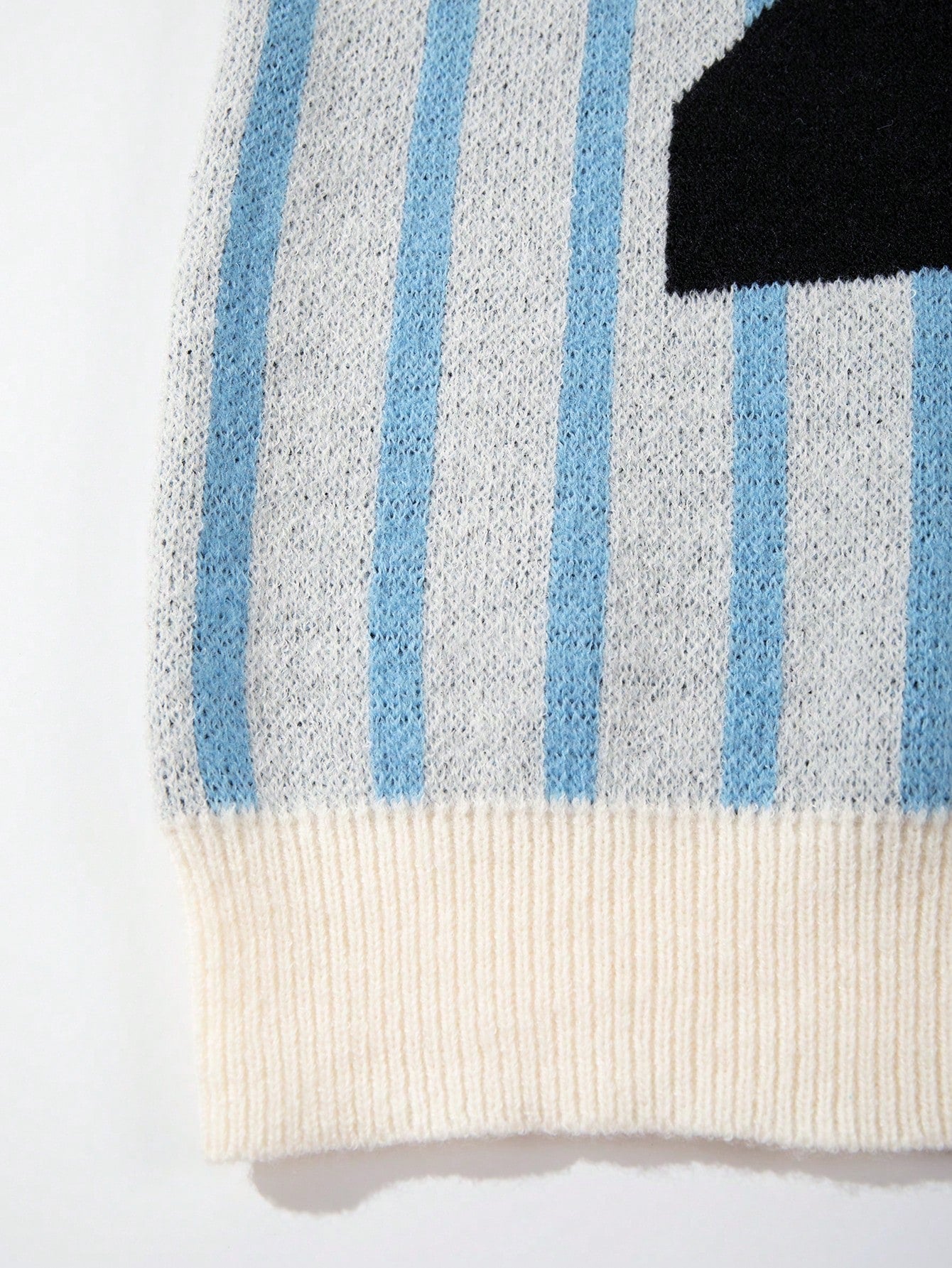 ANDREILEE STRIPED ALPHANUMERIC PULLOVER SWEATER