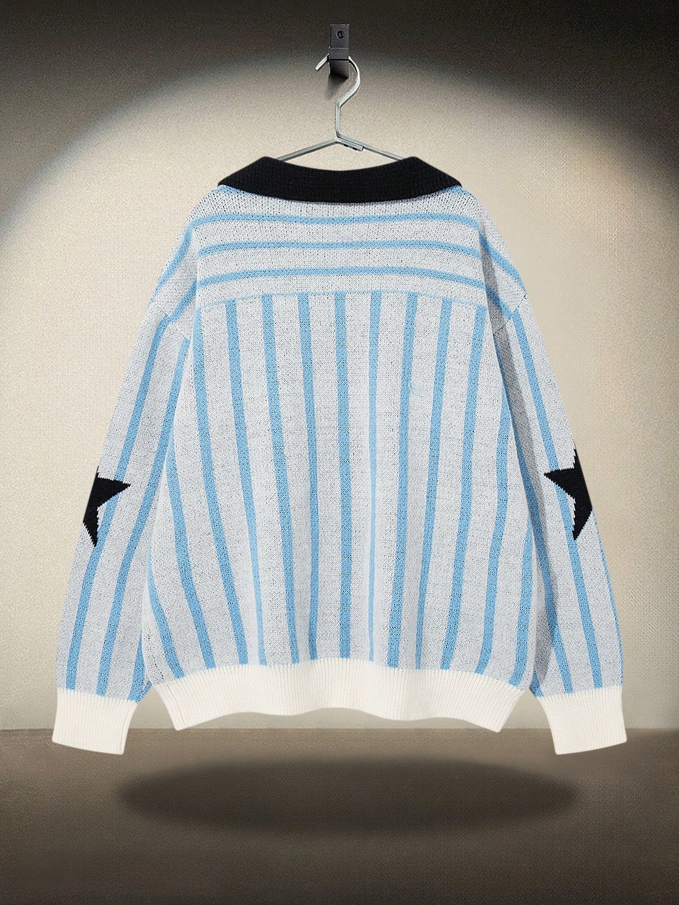 ANDREILEE STRIPED ALPHANUMERIC PULLOVER SWEATER