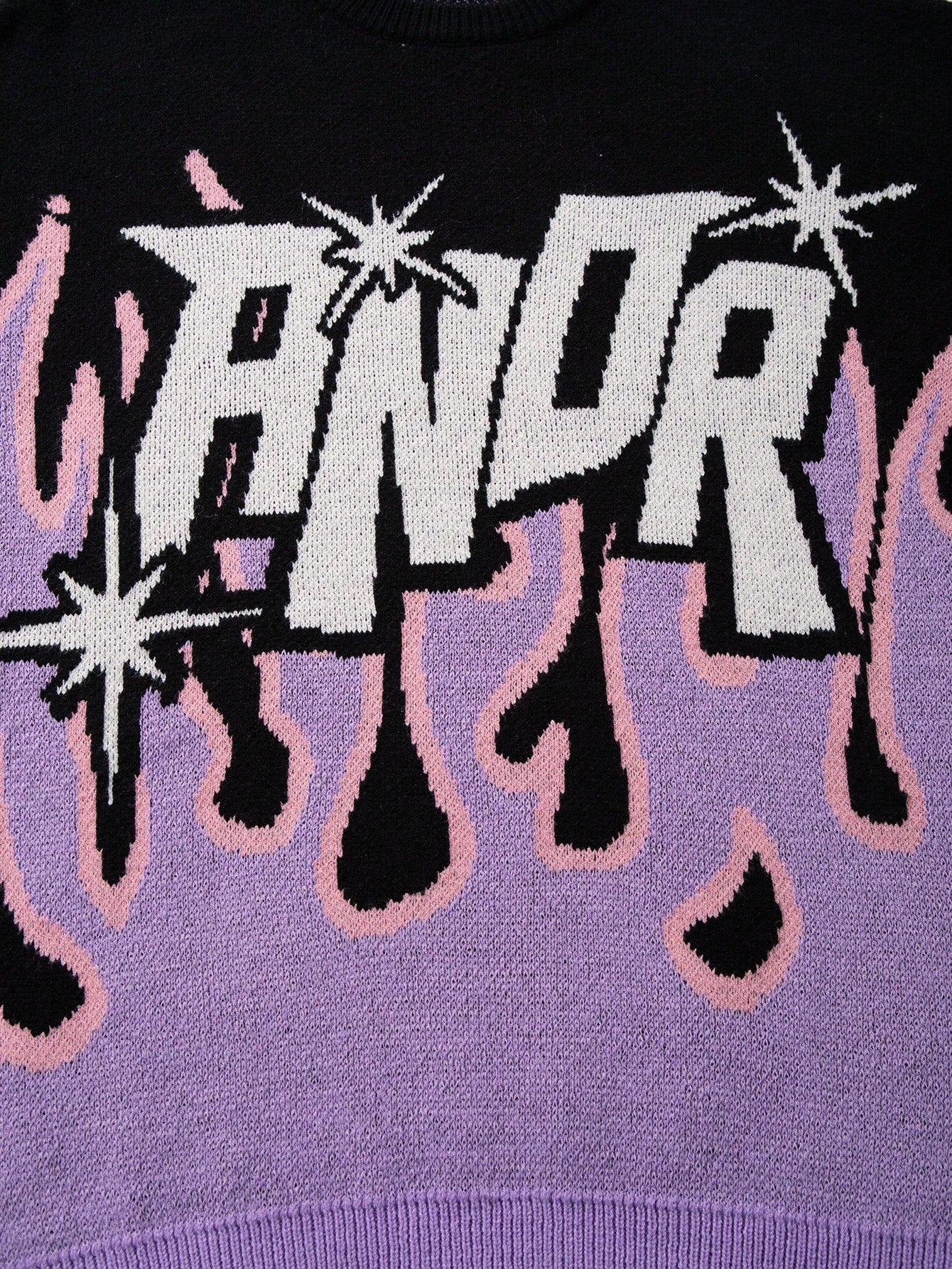 ANDREILEE ALPHABET CREW NECK PULLOVER SWEATER