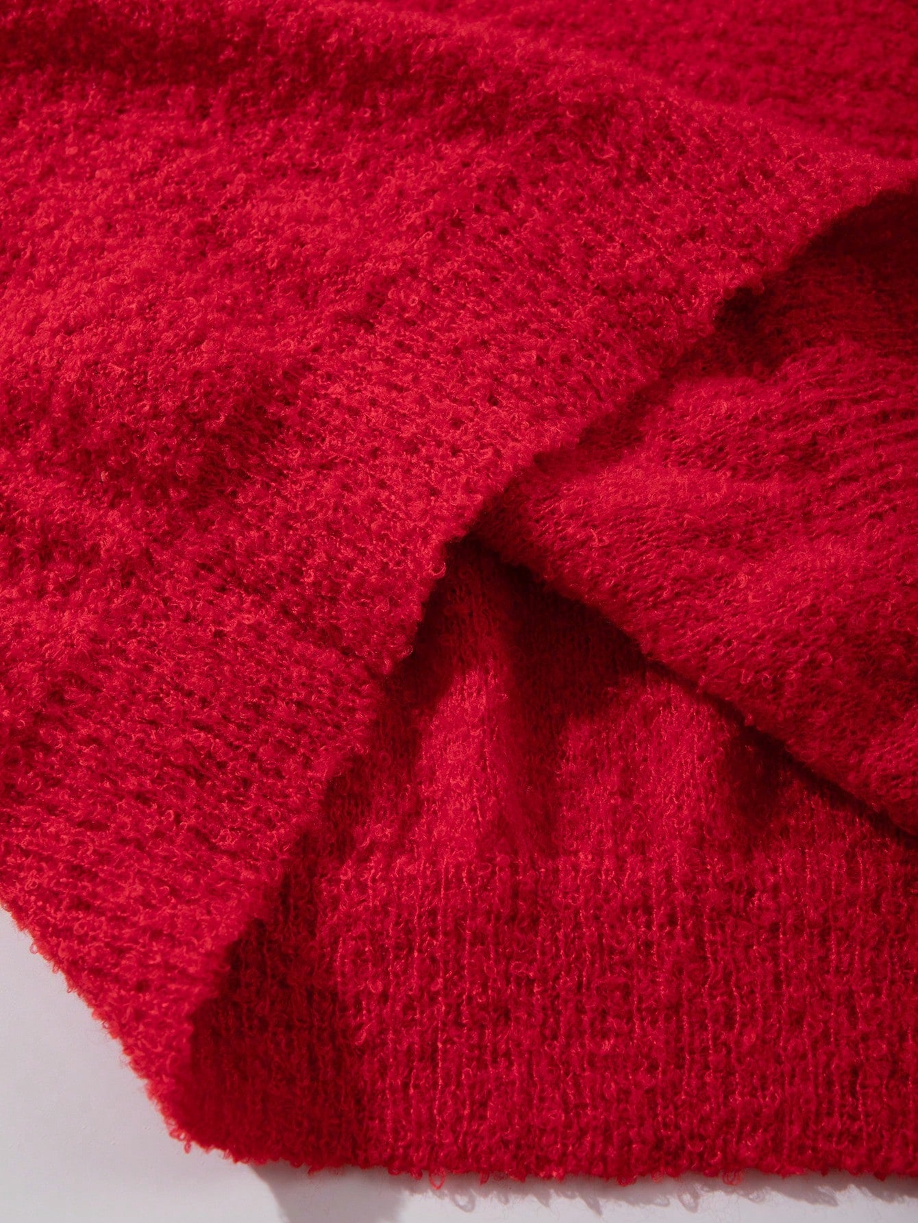 ANDREILEE RED SOLID COLOR PULLOVER SWEATSHIRT