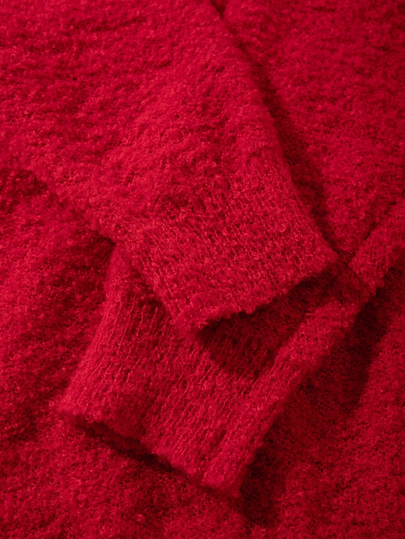 ANDREILEE RED SOLID COLOR PULLOVER SWEATSHIRT