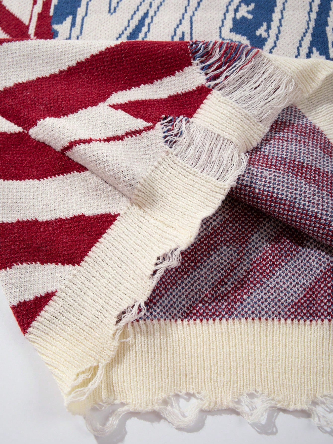 ANDREILEE RIPPED ENGLISH LETTER PULLOVER SWEATER