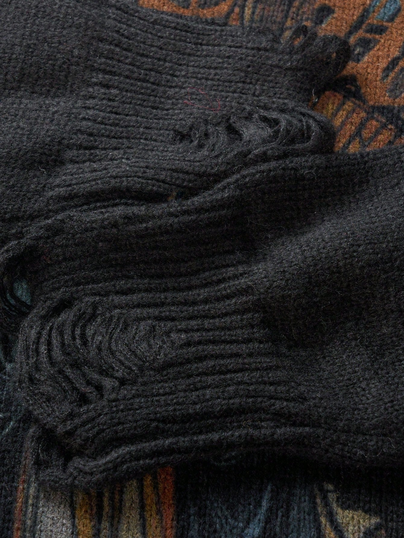 ANDREILEE RELIGIOUS MADONNA PATTERN PULLOVER SWEATER