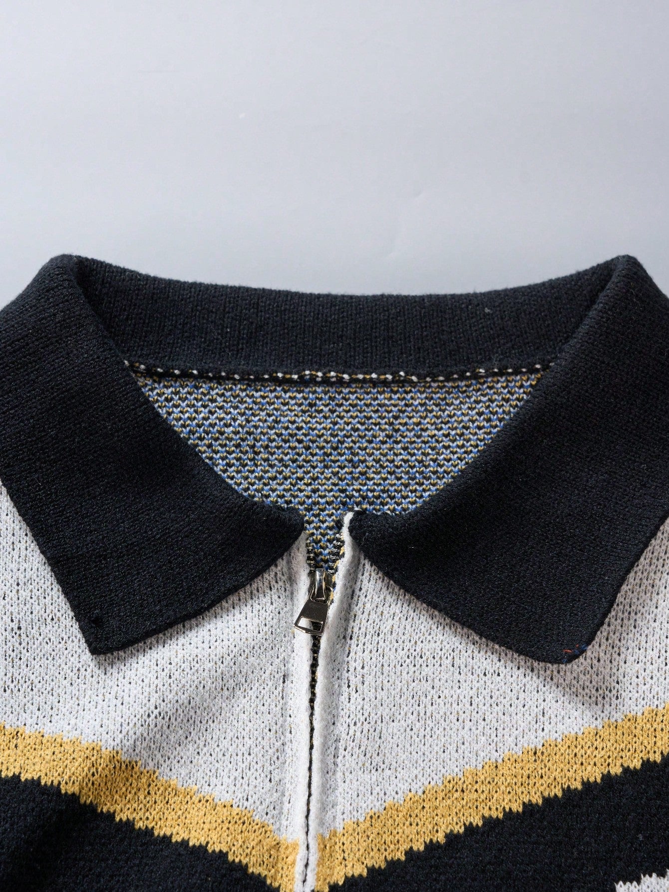 ANDREILEE ENGLISH LETTERS POLO COLLAR OPEN-FRONT SWEATER