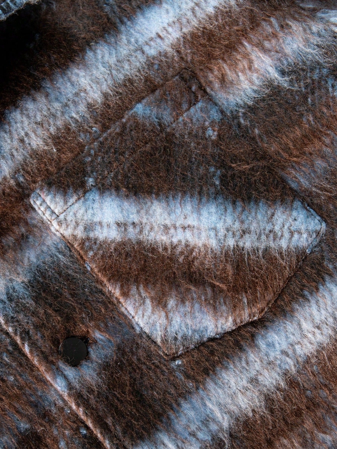 ANDREILEE COLOR-BLOCK PLAID PLUSH COAT