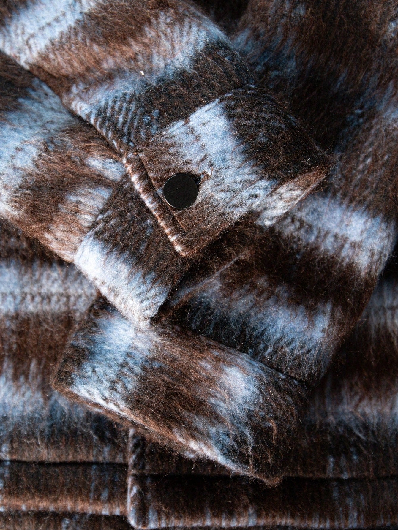 ANDREILEE COLOR-BLOCK PLAID PLUSH COAT