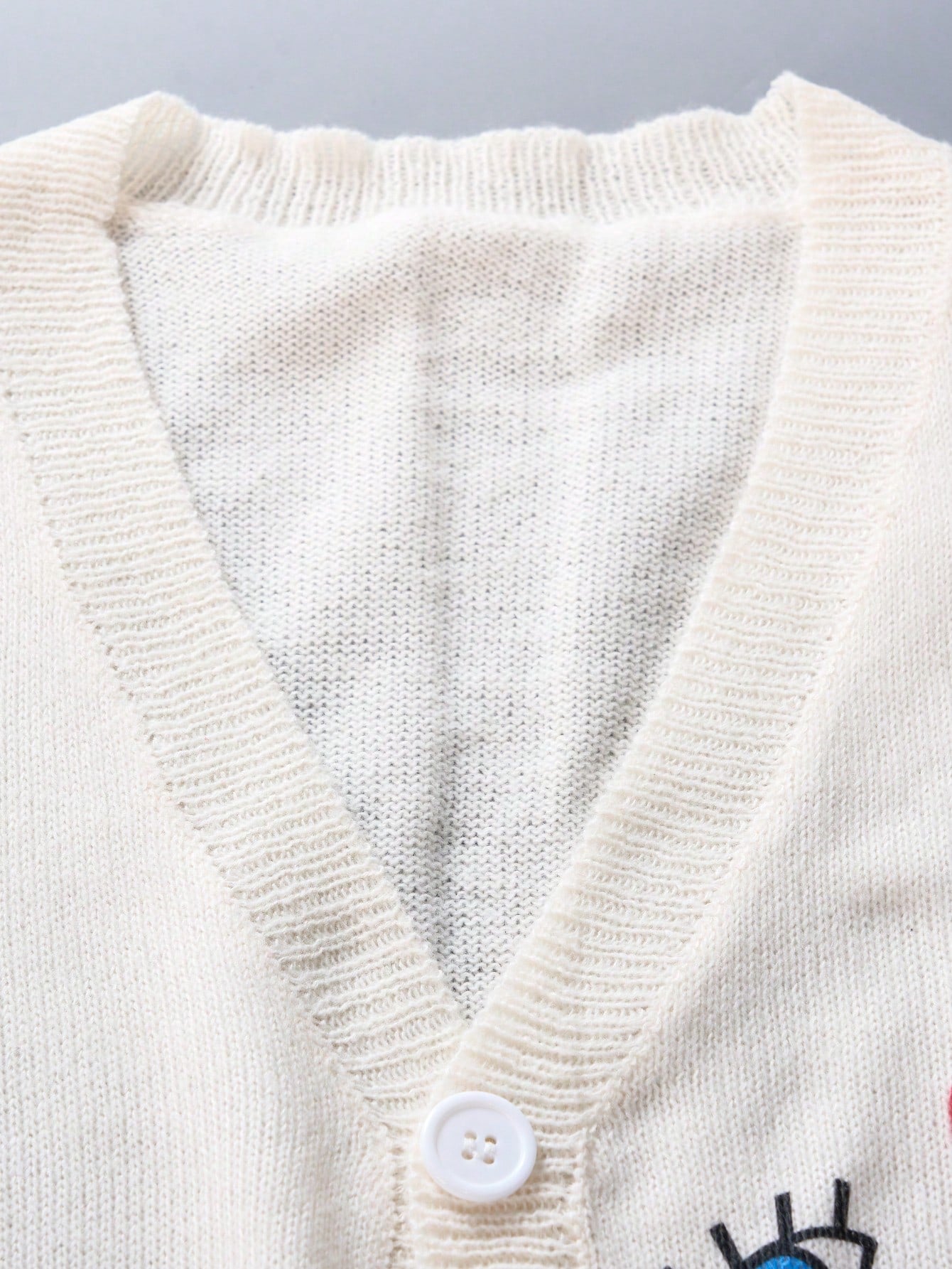 ANDREILEE CARTOON FUN PATTERN CARDIGAN SWEATER