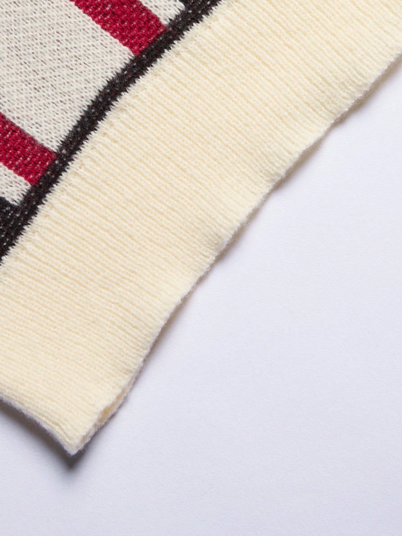 ANDREILEE STRIPED LETTER POLO COLLAR SWEATER