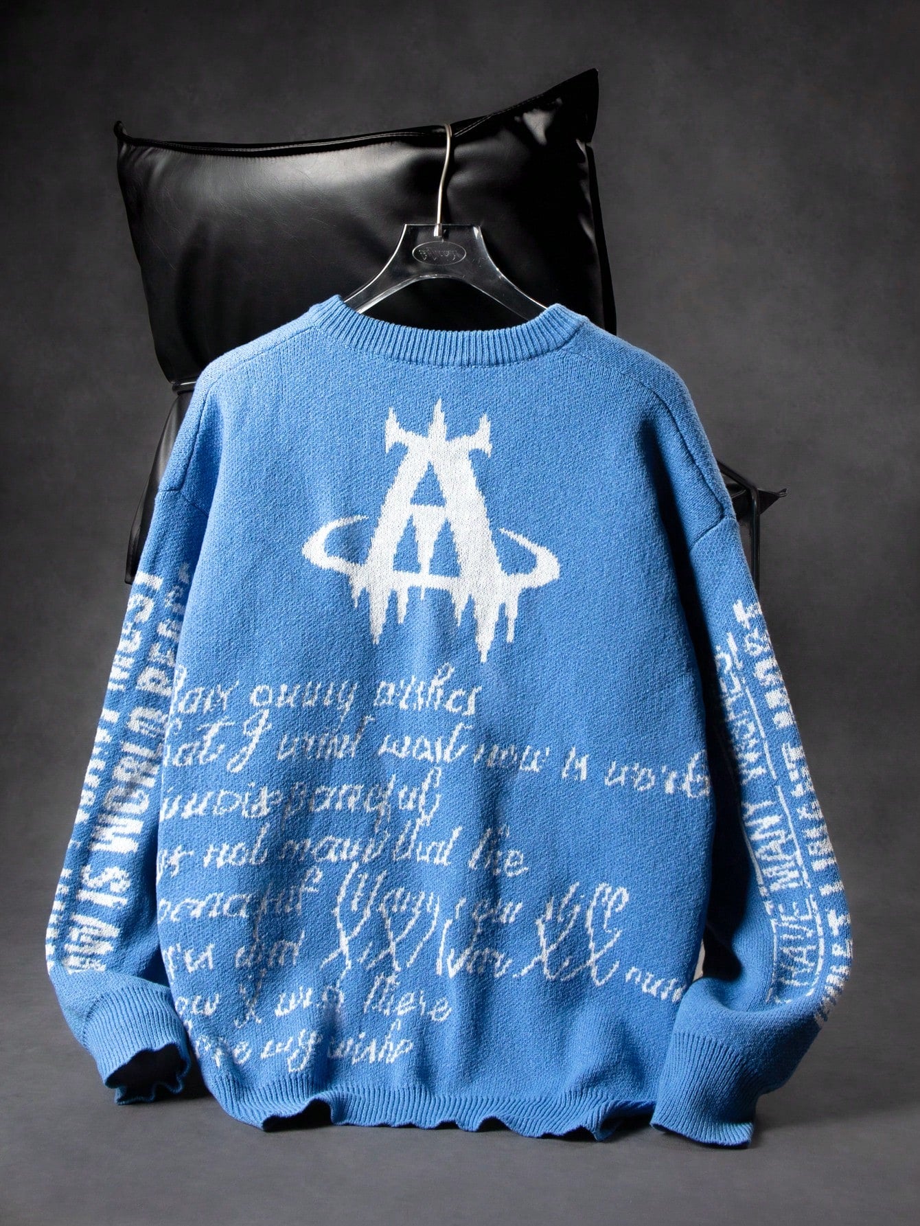 ANDREILEE LETTER PRINT CARDIGAN SWEATER