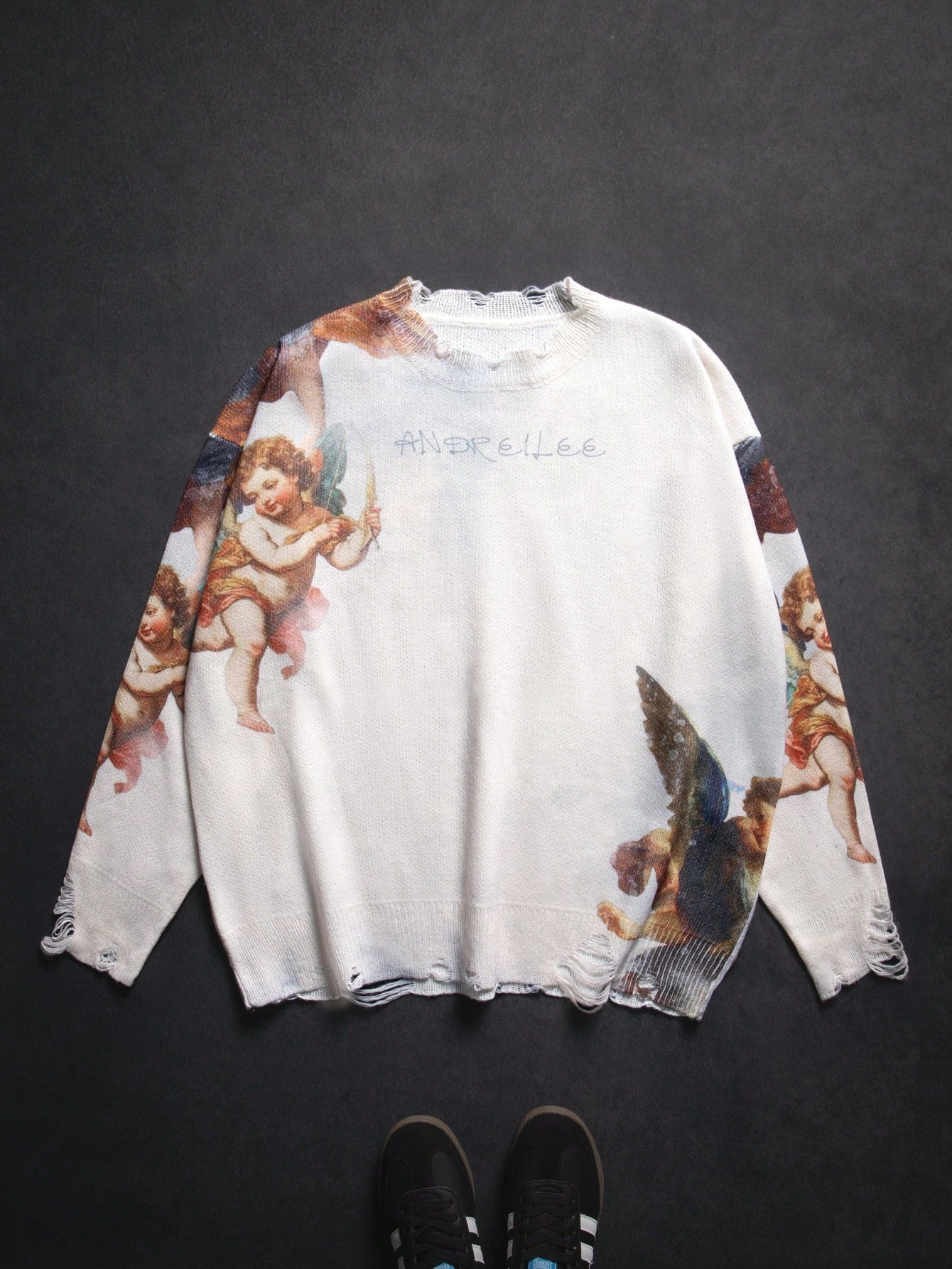 ANDREILEE CUPID CREW NECK PULLOVER SWEATER