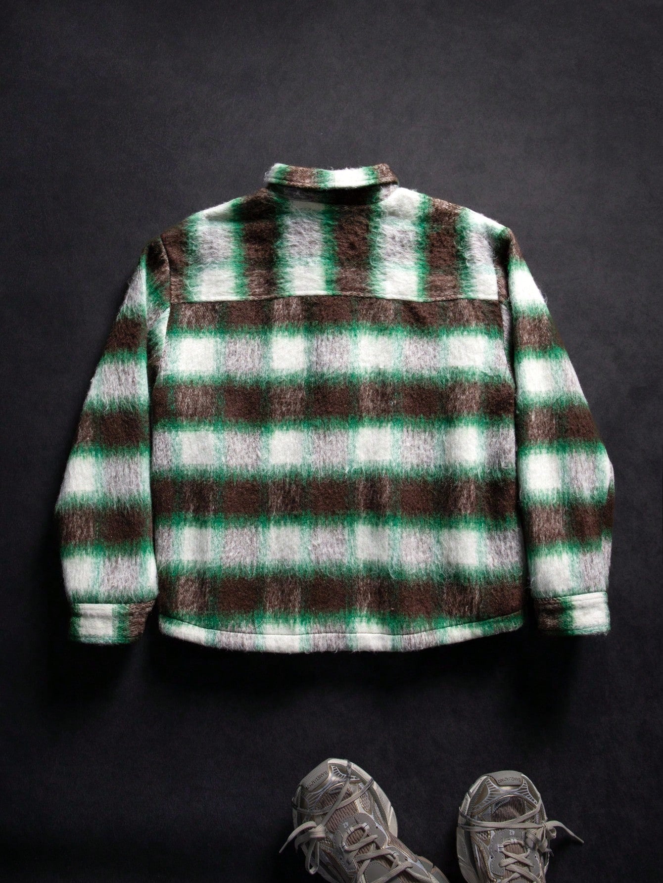 ANDREILEE COLOR-BLOCK PLAID SHIRT JACKET