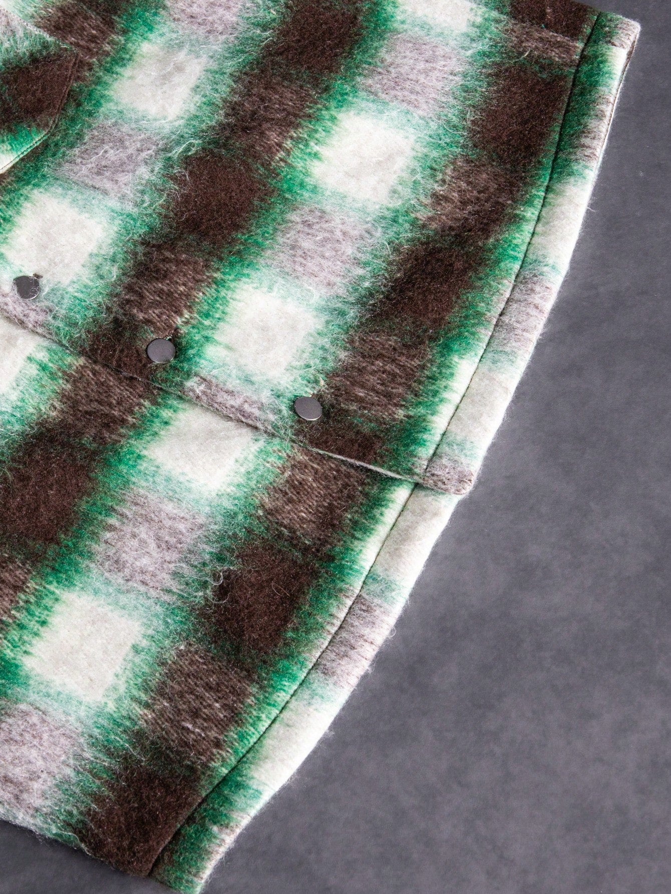 ANDREILEE COLOR-BLOCK PLAID SHIRT JACKET