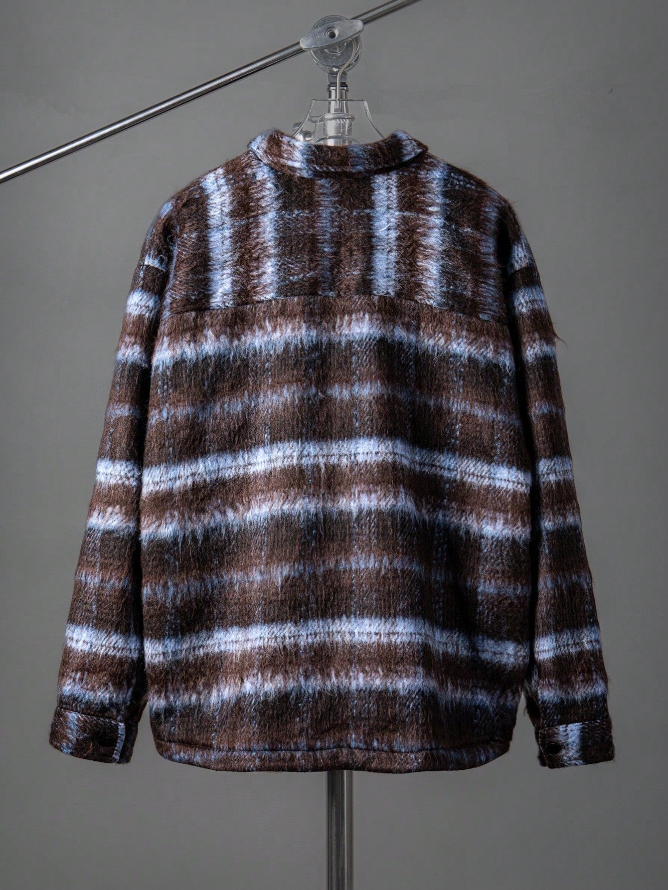 ANDREILEE COLOR-BLOCK PLAID PLUSH COAT