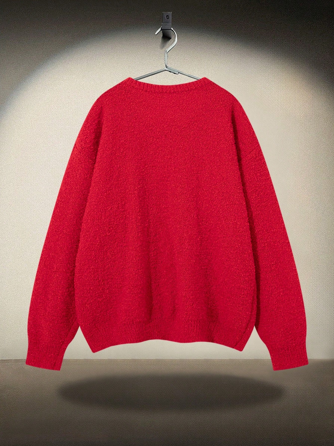 ANDREILEE RED SOLID COLOR PULLOVER SWEATSHIRT