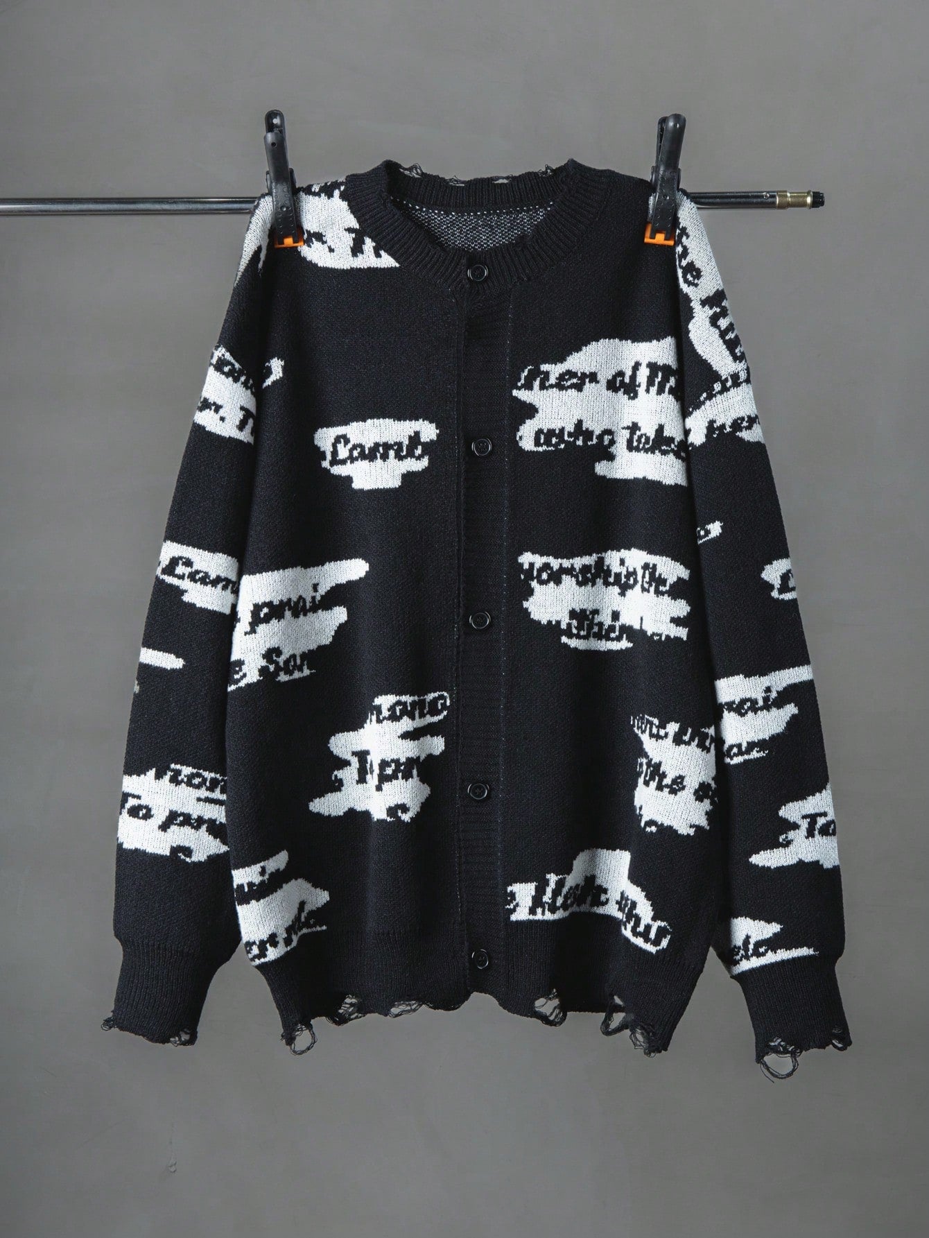 ANDREILEE ENGLISH CLOUD PATTERN OPEN-FRONT CARDIGAN