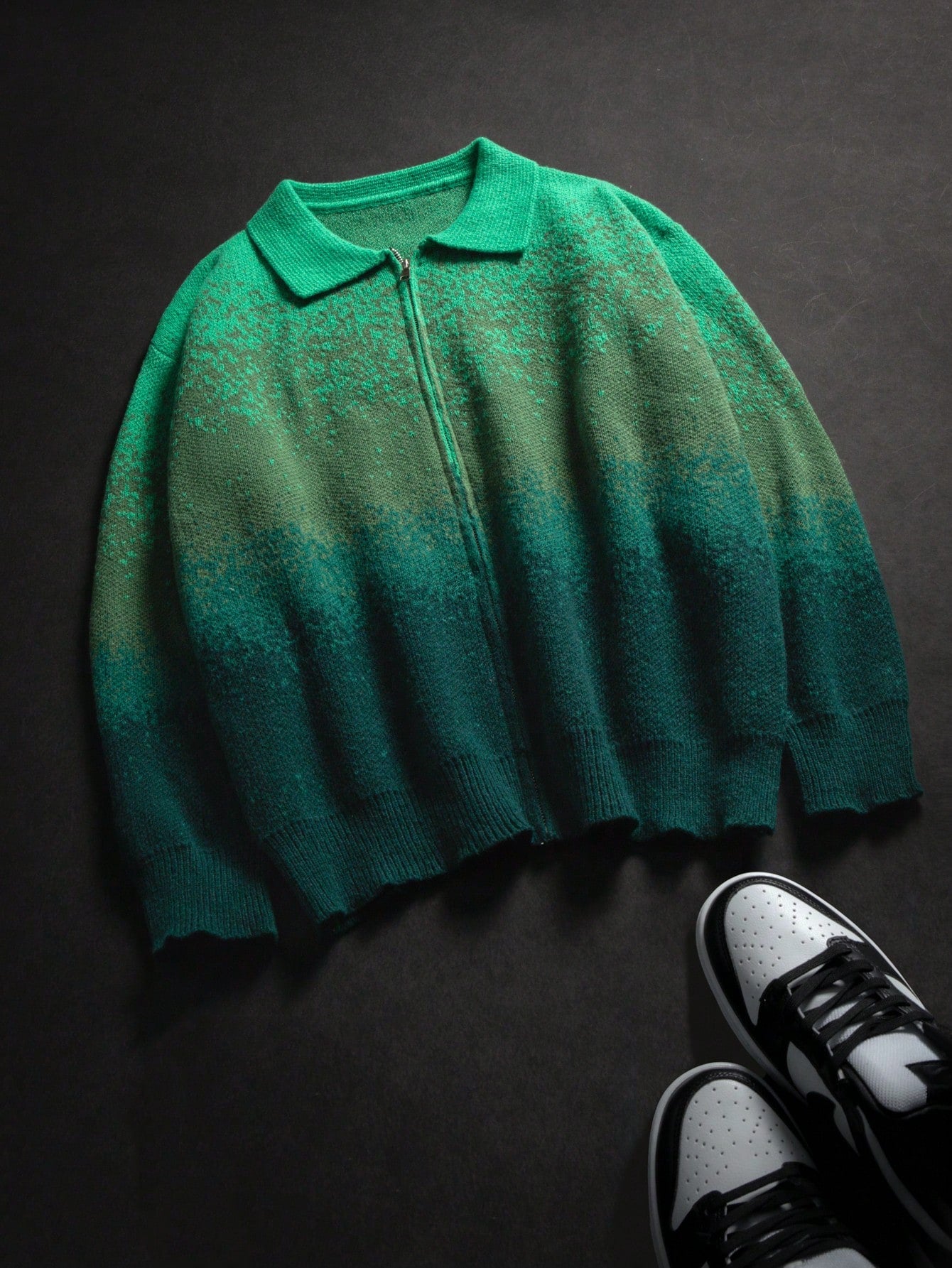 ANDREILEE GREEN GRADIENT LONG-SLEEVE JACKET