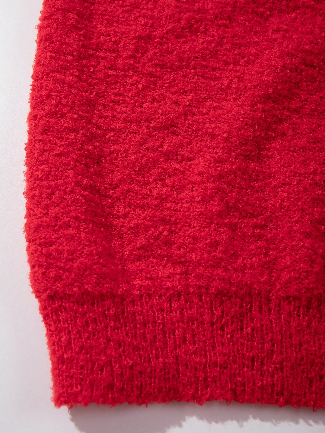 ANDREILEE RED SOLID COLOR PULLOVER SWEATSHIRT