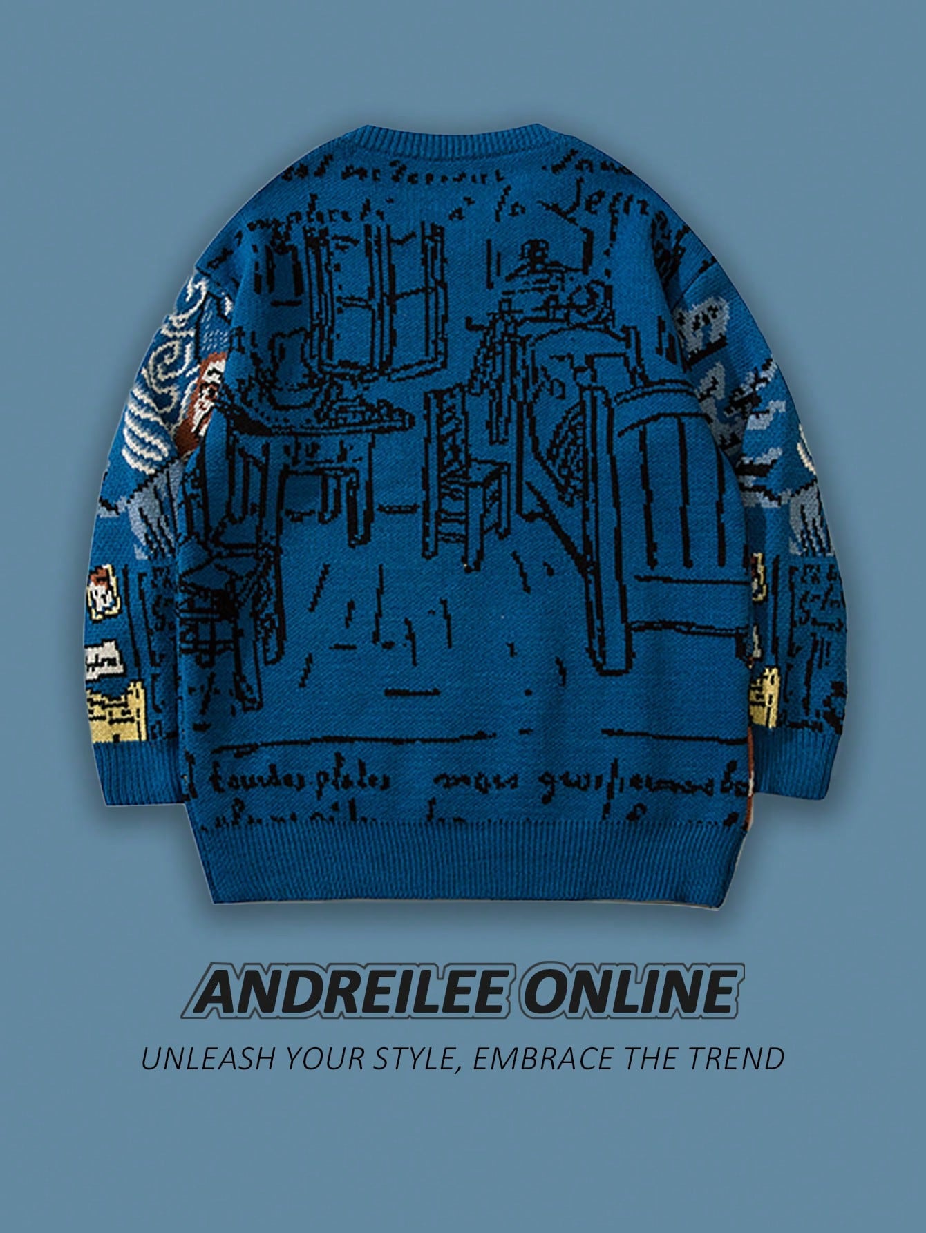 ANDREILEE VAN GOGH BEDROOM PATTERNED SWEATER