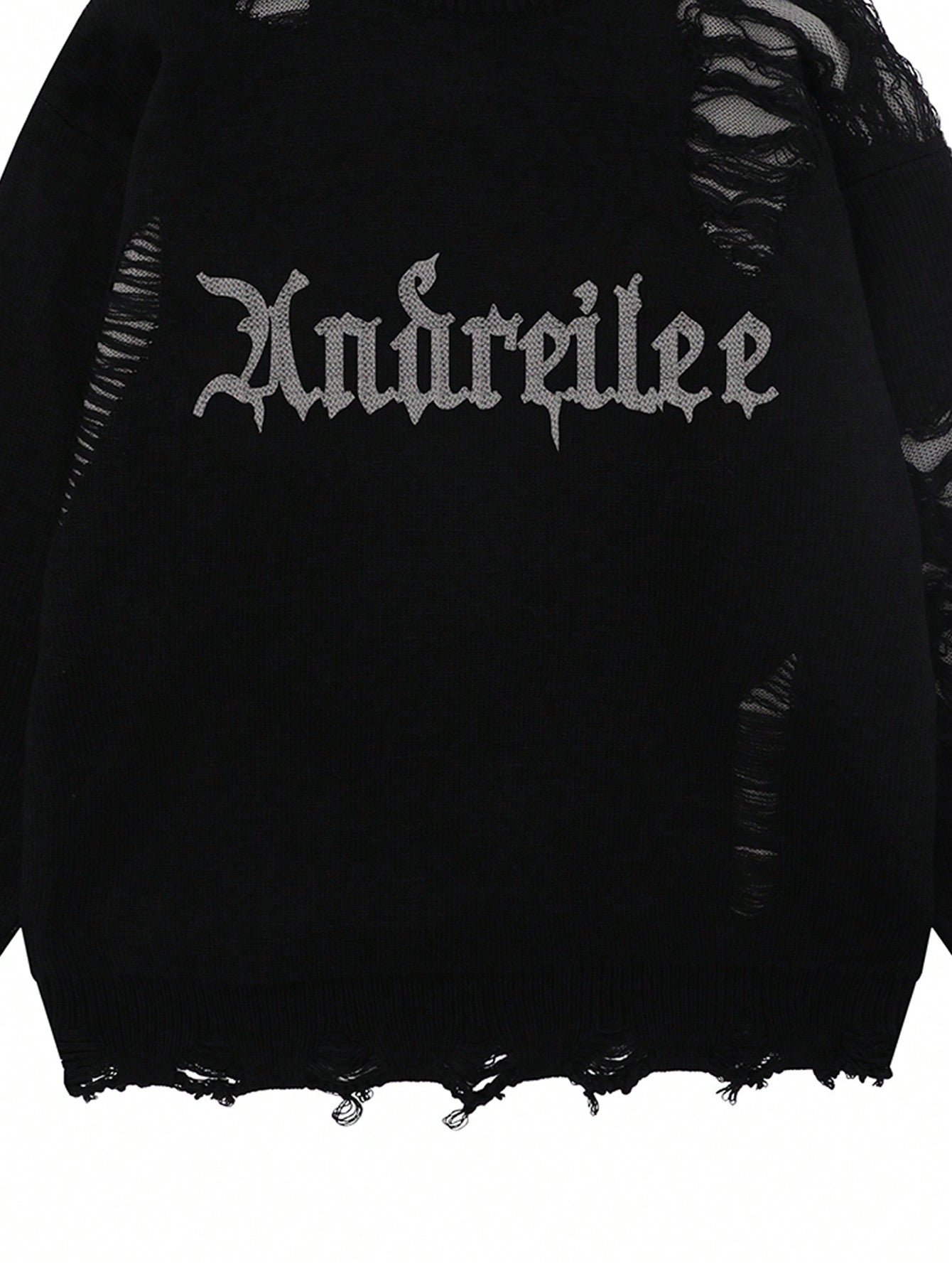 ANDREILEE BROKEN HOLE TASSEL SWEATER