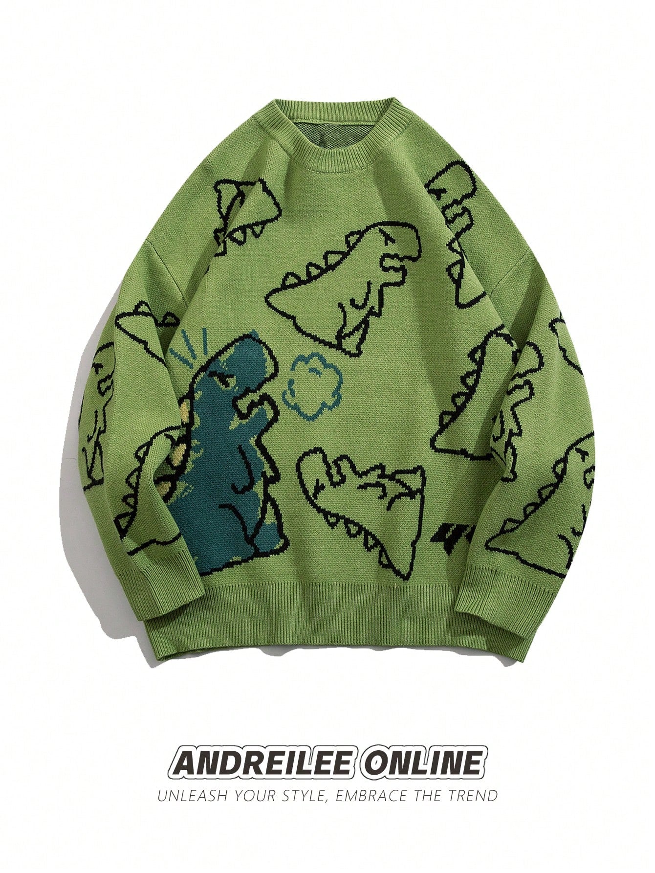 ANDREILEE DINOSAUR PATTERNED SWEATER
