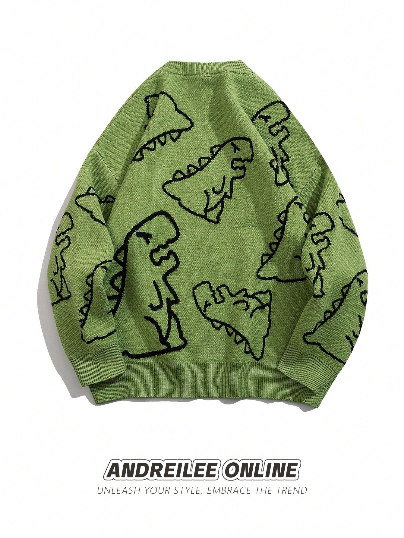 ANDREILEE DINOSAUR PATTERNED SWEATER