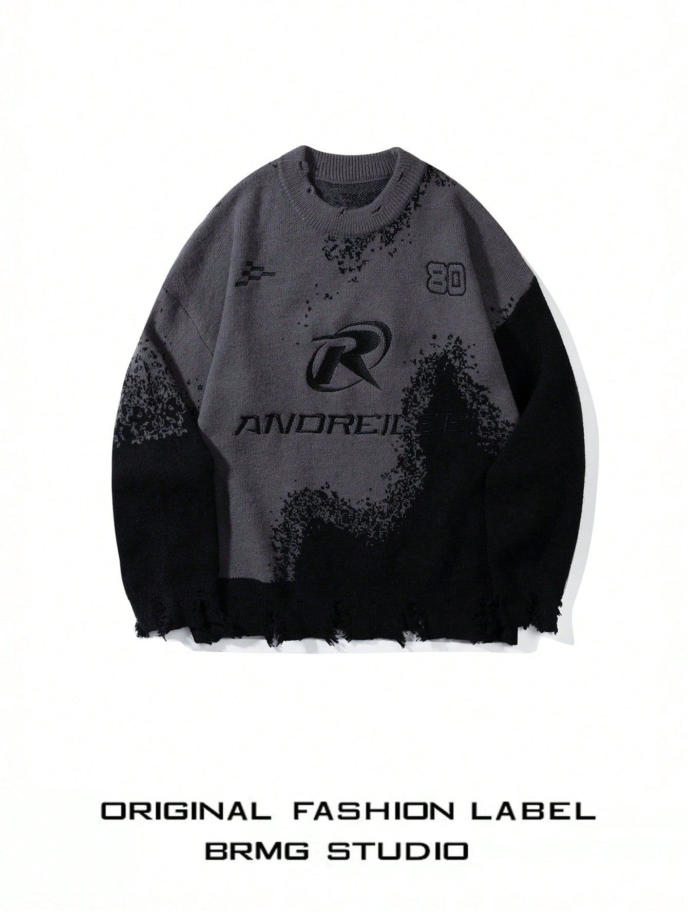 ANDREILEE MOTORCYCLE SPLICING SWEATER