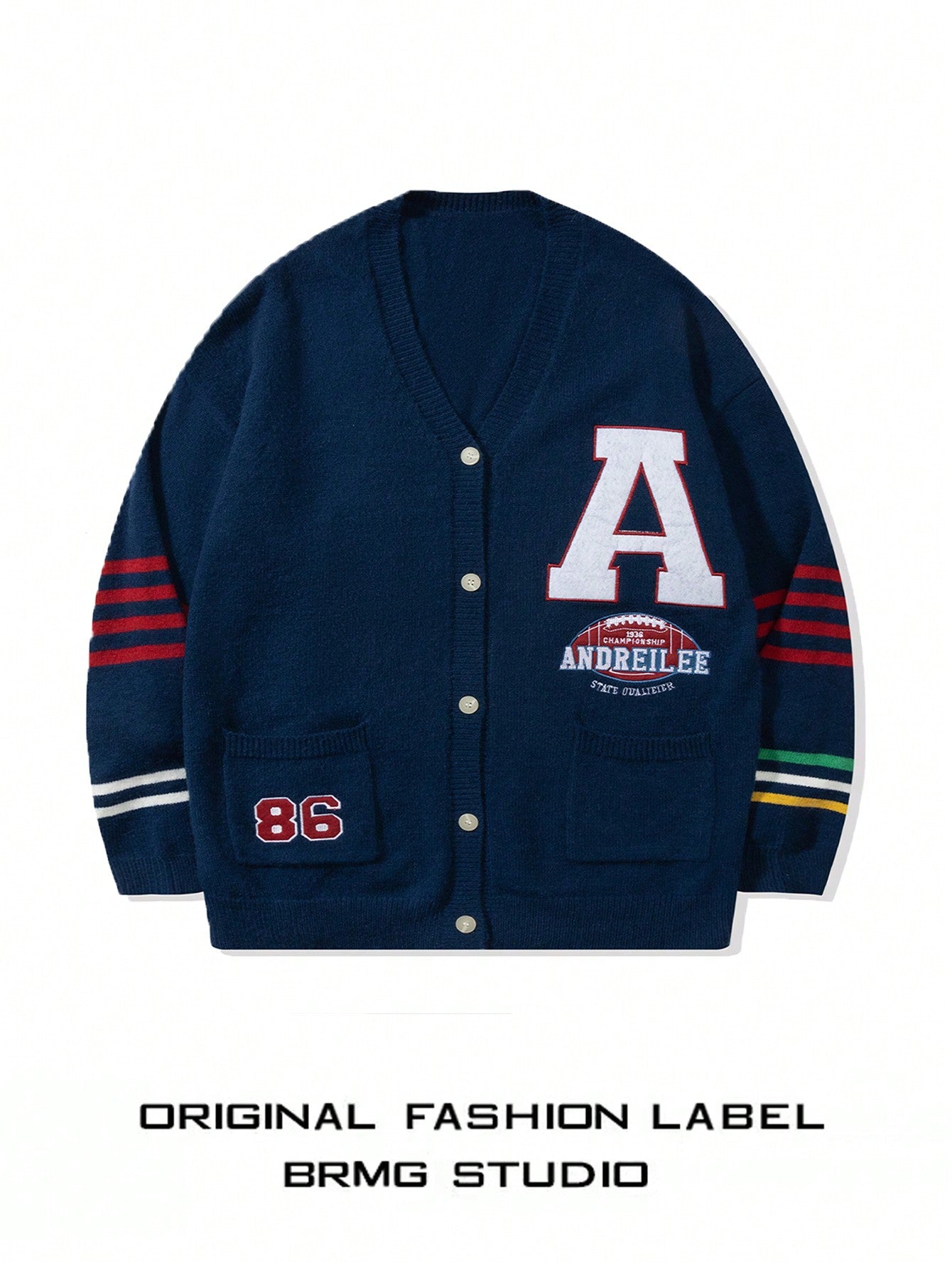 ANDREILEE COLLEGE STYLE V-NECK CARDIGAN SWEATER
