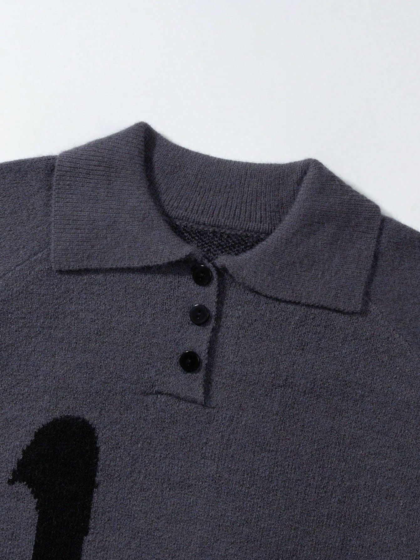 ANDREILEE COLLEGE STYLE POLO COLLAR SWEATER