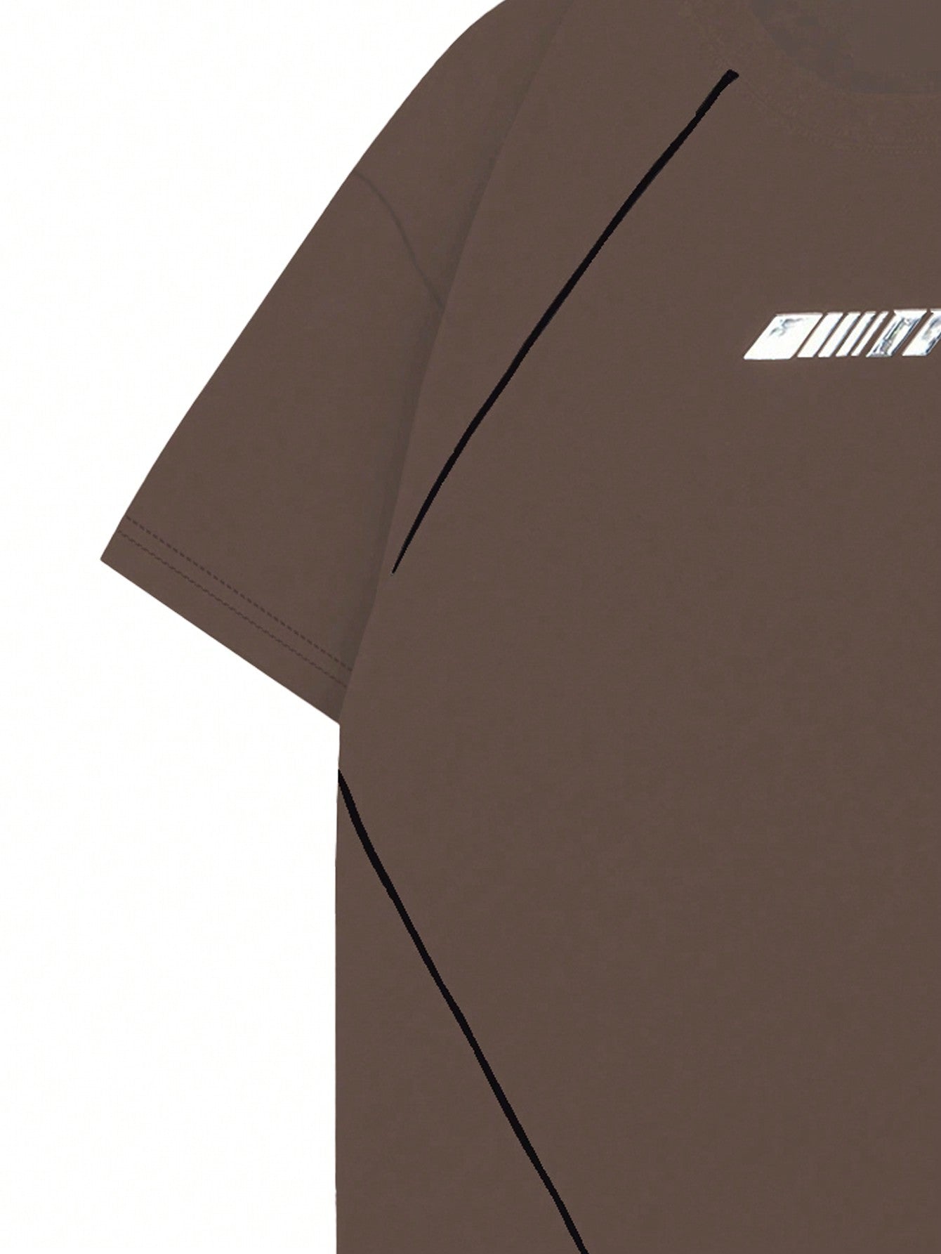ANDREILEE COLLEGE STYLE SPLICED SPORTS T-SHIRT