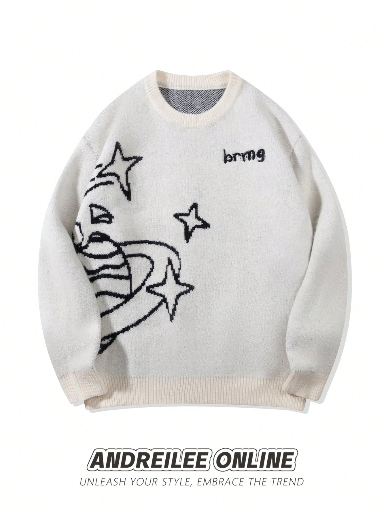 ANDREILEE STAR JACQUARD SWEATER