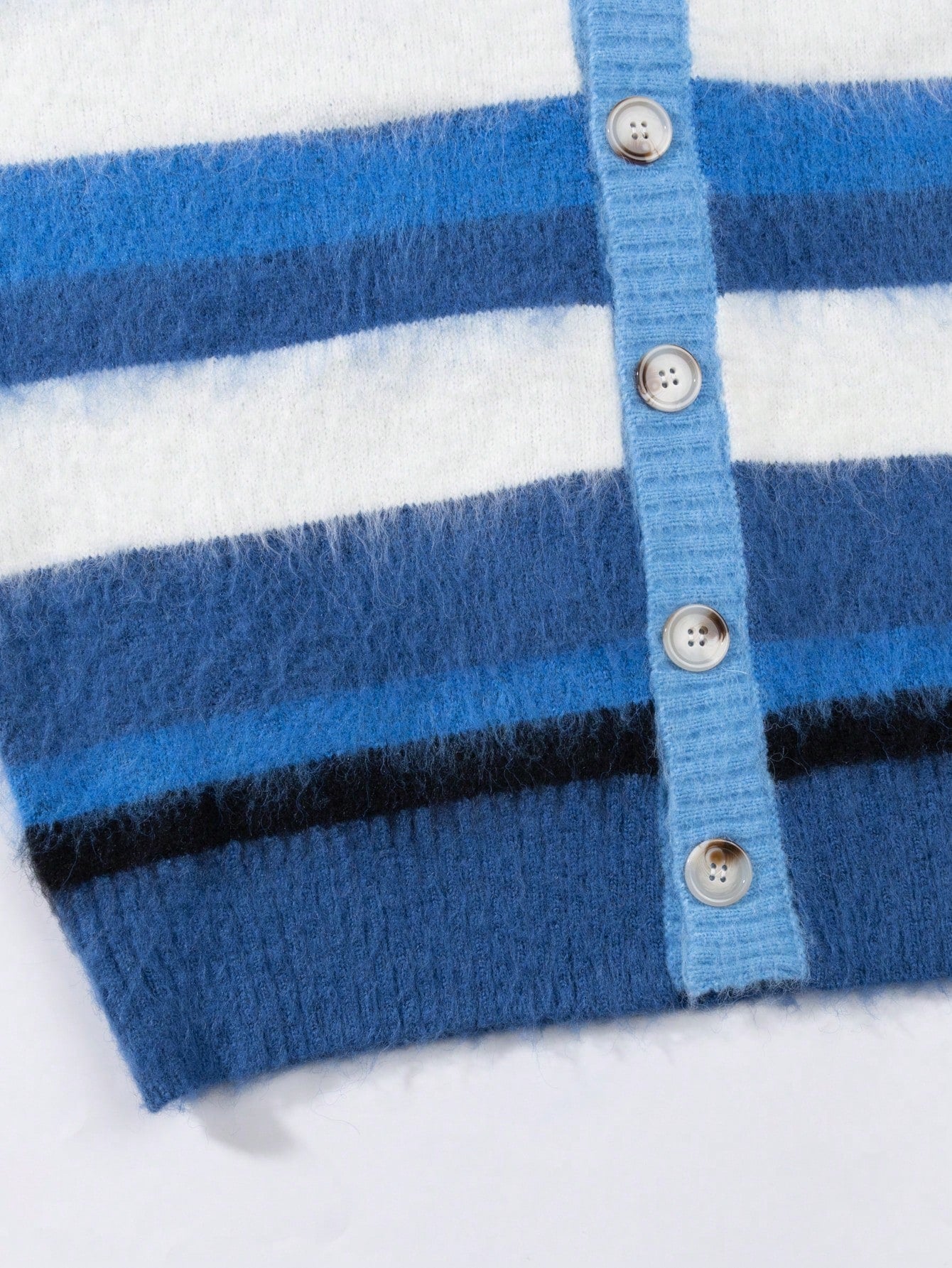 ANDREILEE COLORFUL STRIPED V-NECK CARDIGAN SWEATER